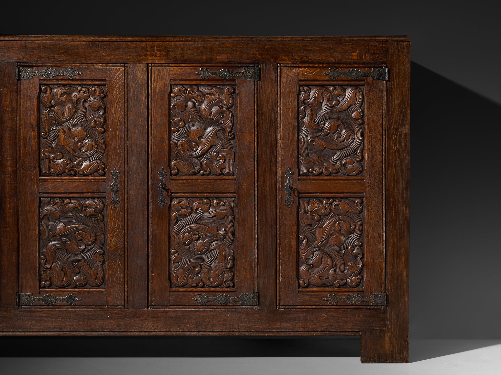 Joseph Savina Sideboard in Oak and Wrought Iron Case pieces and storage cabinets Morentz