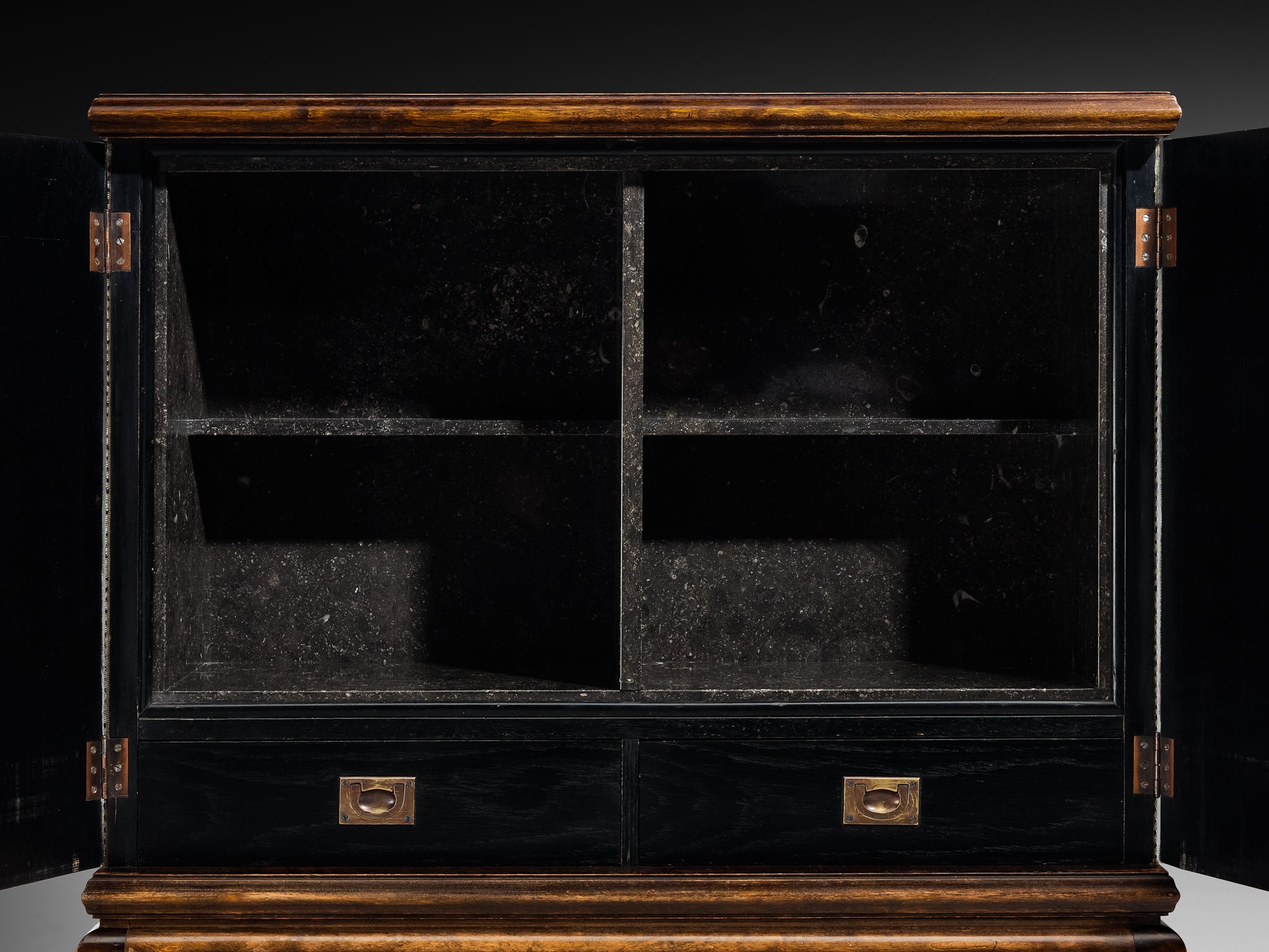 Otto Schulz for Boet Rare Cabinet in Sage Velvet, Birch, and Brass Nails Case pieces and storage cabinets Morentz