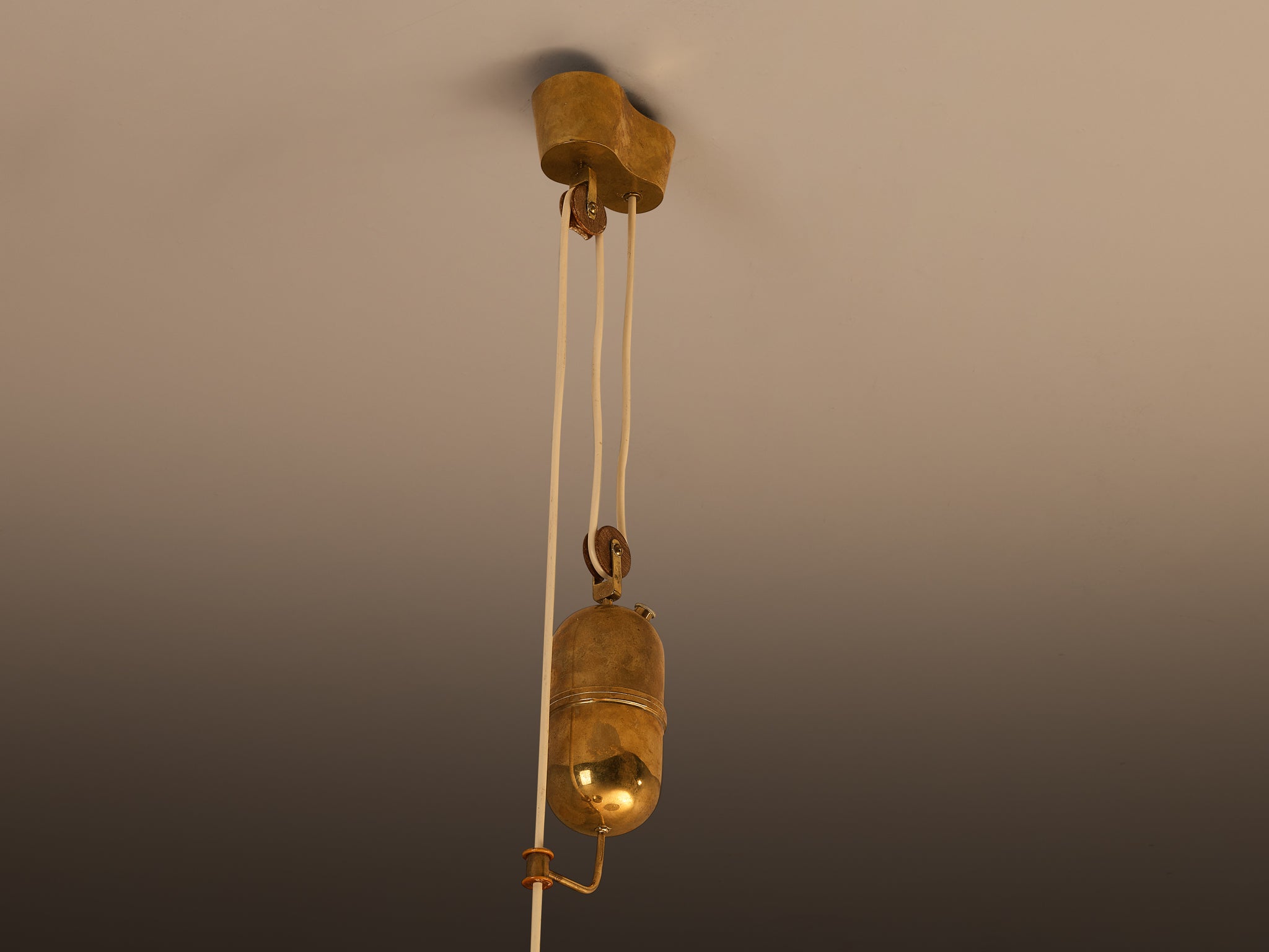 Carl-Axel Acking Swedish Modern Chandelier in Perforated Brass Lighting Morentz