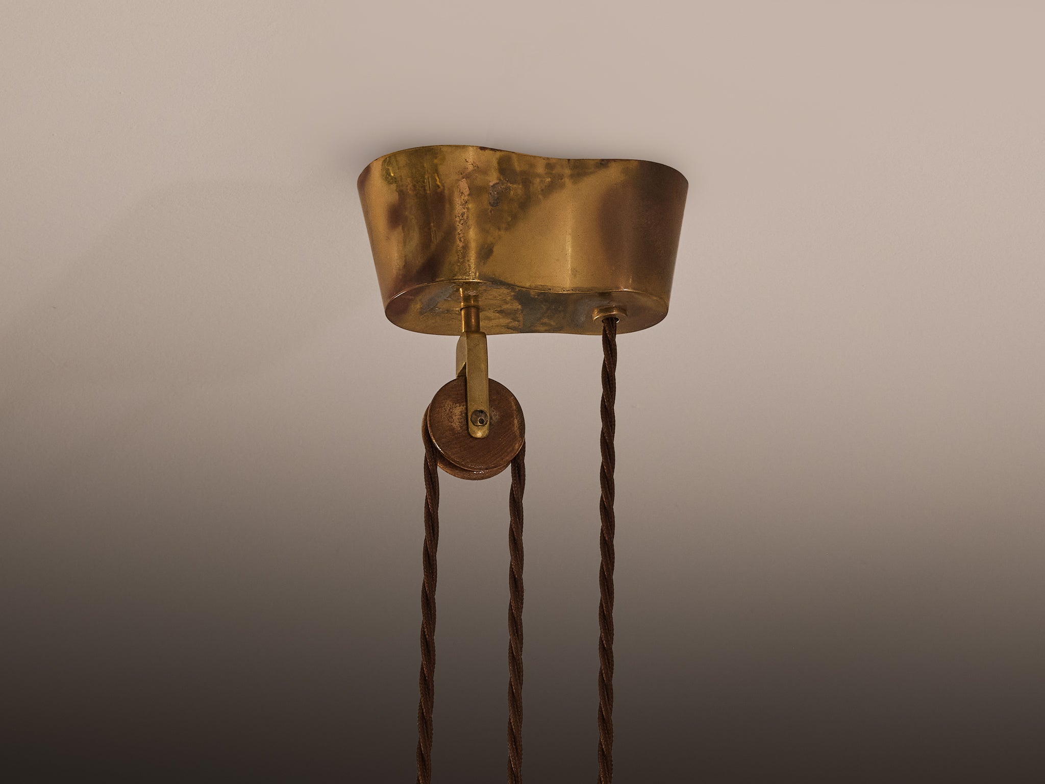 Carl-Axel Acking Swedish Modern Chandelier in Perforated Brass Lighting Morentz