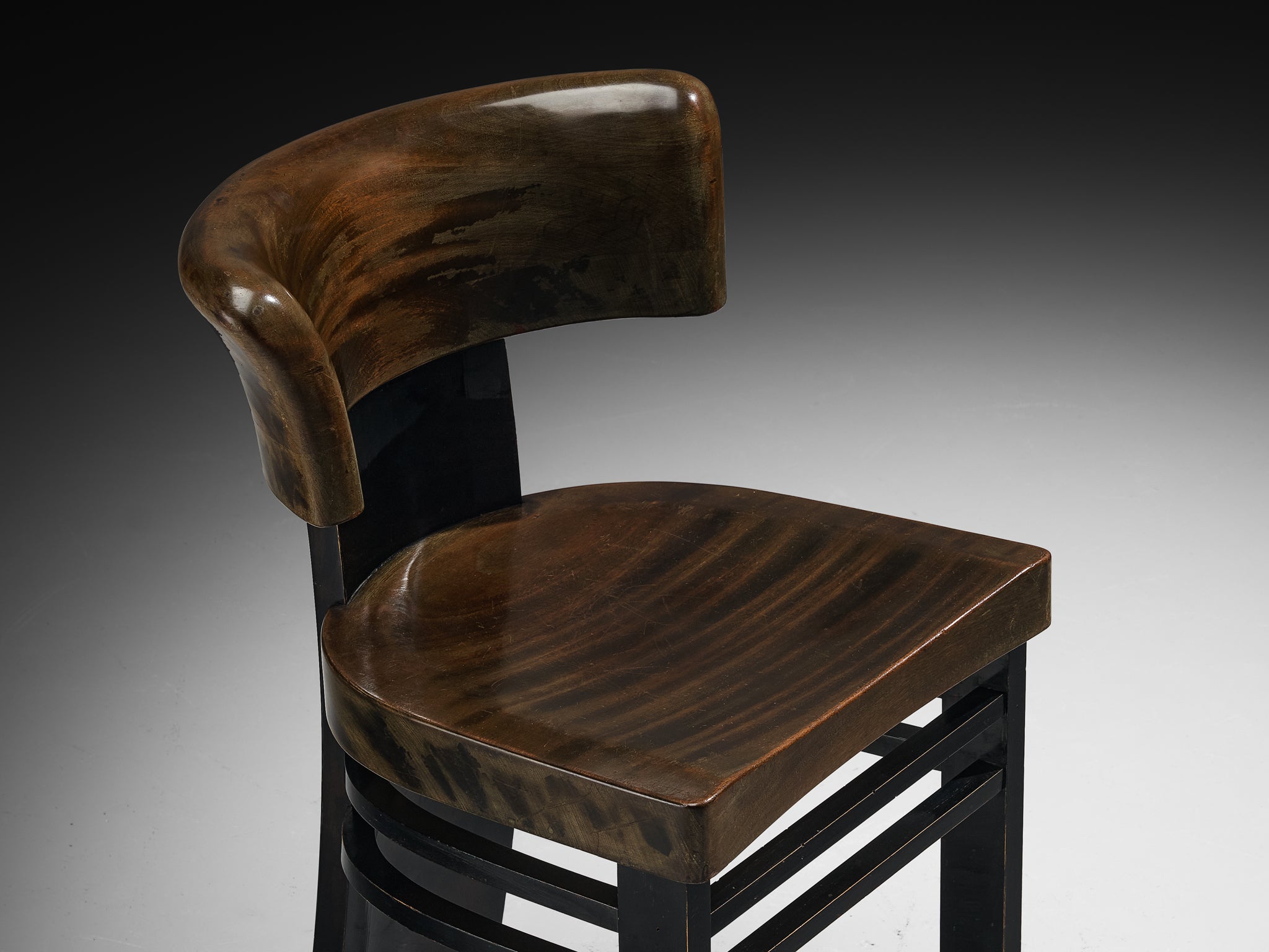 Vittorio Valabrega Side or Desk Chair in Lacquered Wood Seating Morentz
