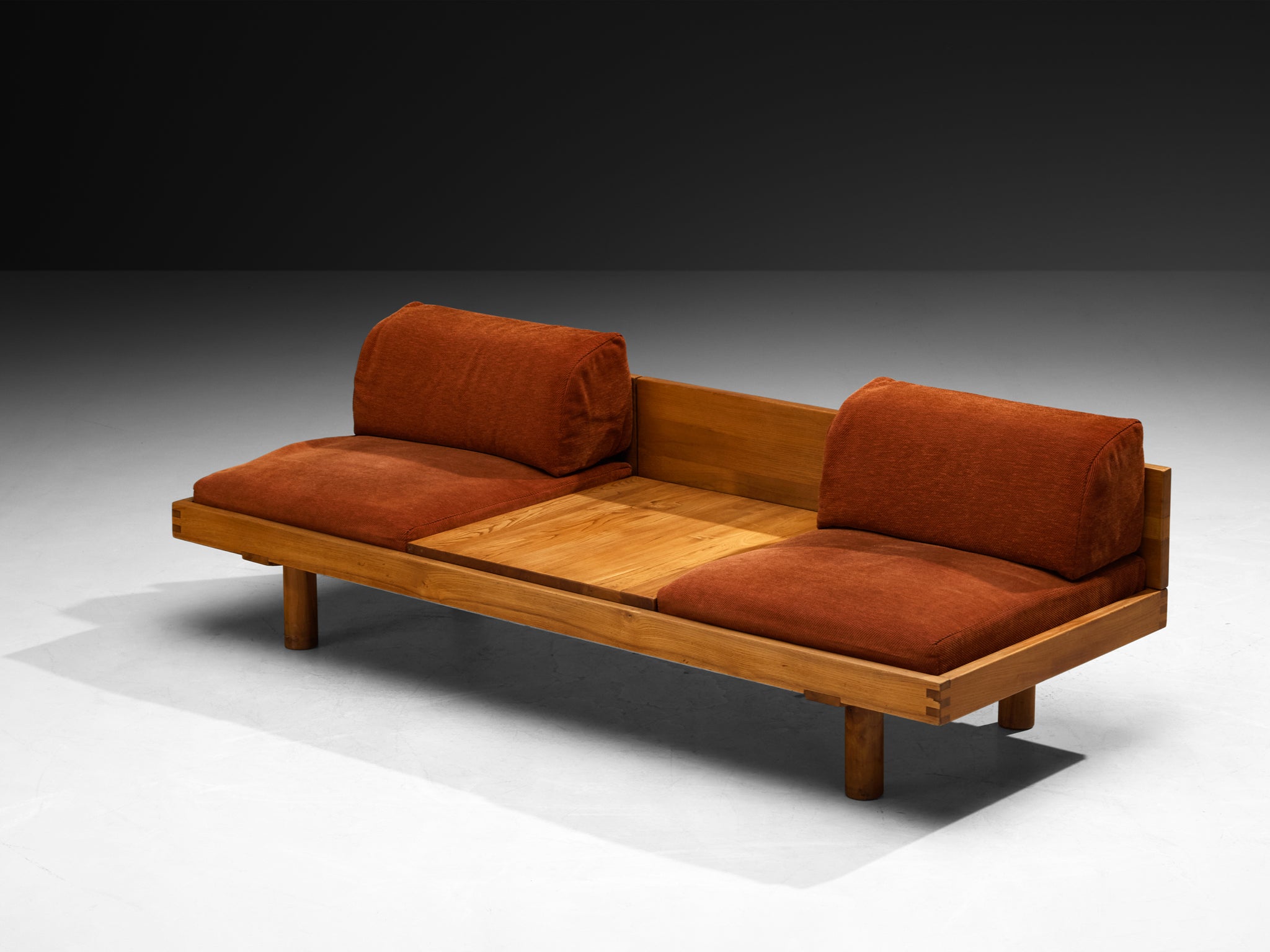 Early Pierre Chapo 'L09G' Sofa or Bench in Elm Seating Morentz