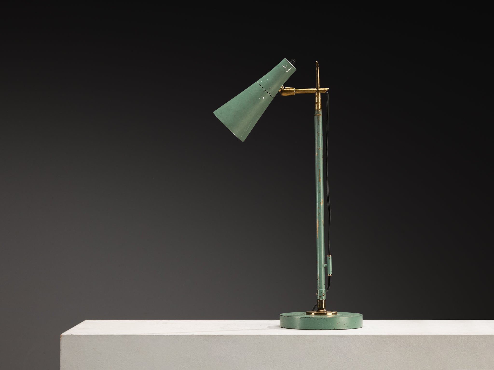 Angelo Ostuni and Renato Forti for O-Luce '201' Floor or Table Lamp in Mint Green Lighting Morentz
