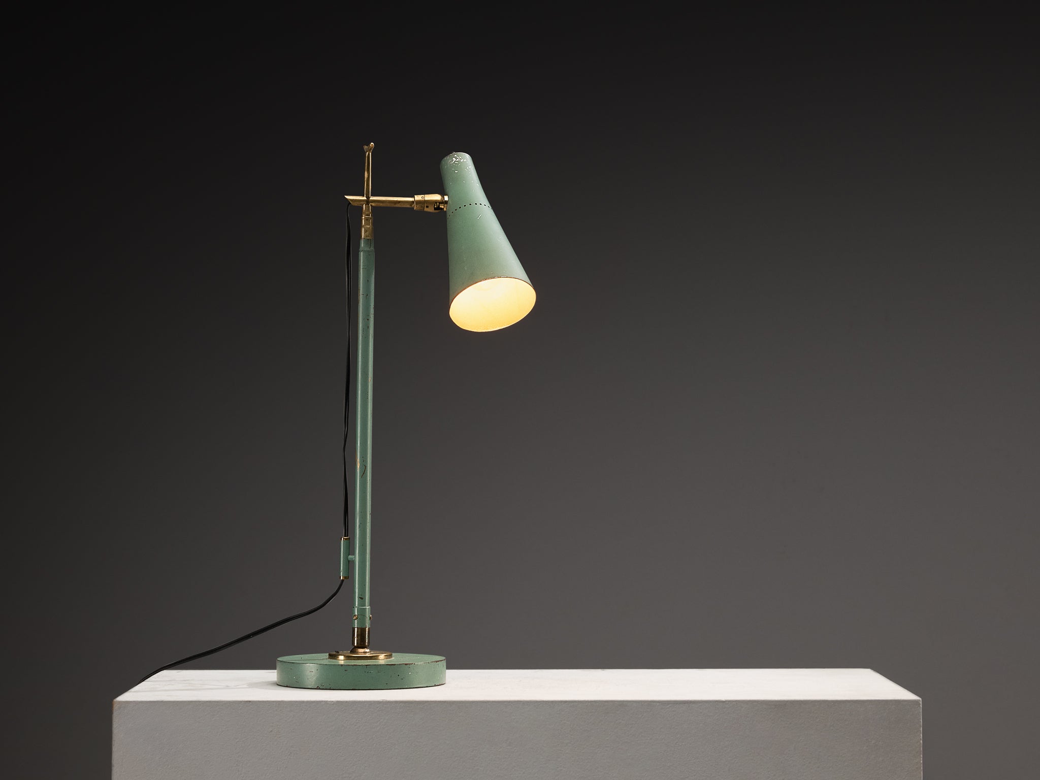 Angelo Ostuni and Renato Forti for O-Luce '201' Floor or Table Lamp in Mint Green Lighting Morentz