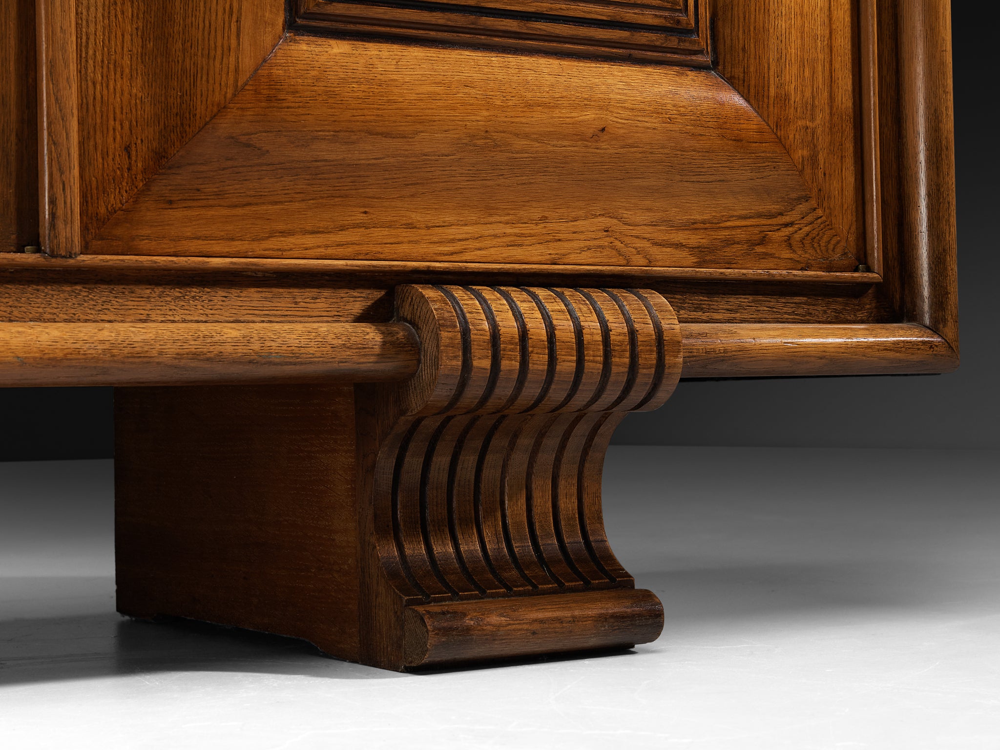 French Art Deco Sideboard in Oak and Stone Case pieces and storage cabinets Morentz