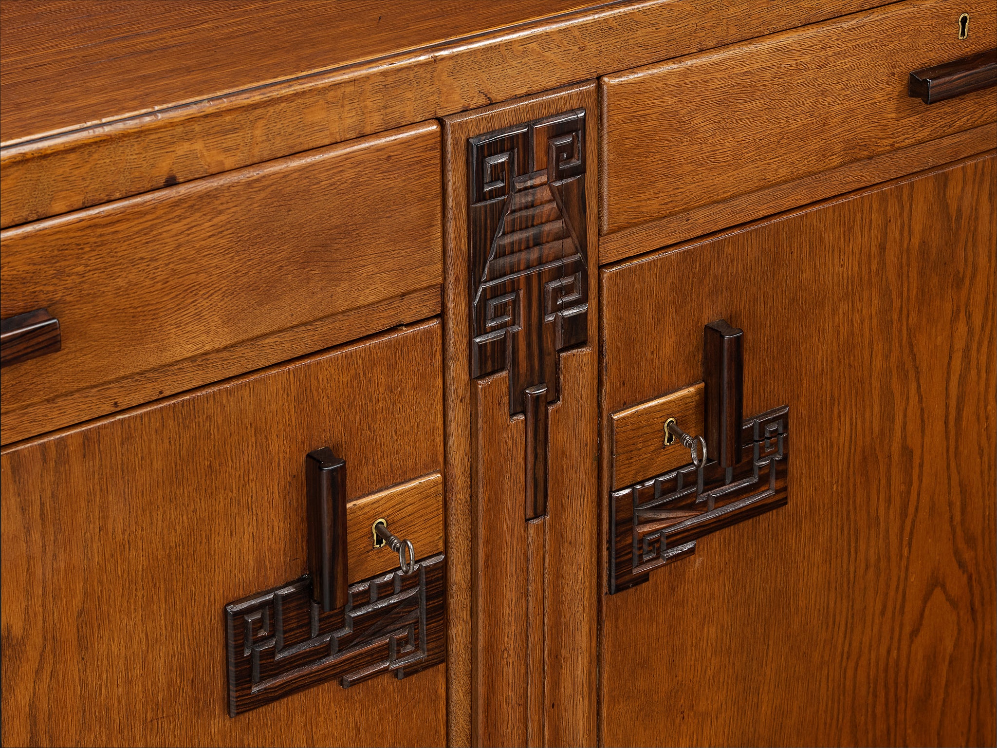Amsterdamse School Sideboard in Oak and Coromandel Case pieces and storage cabinets Morentz