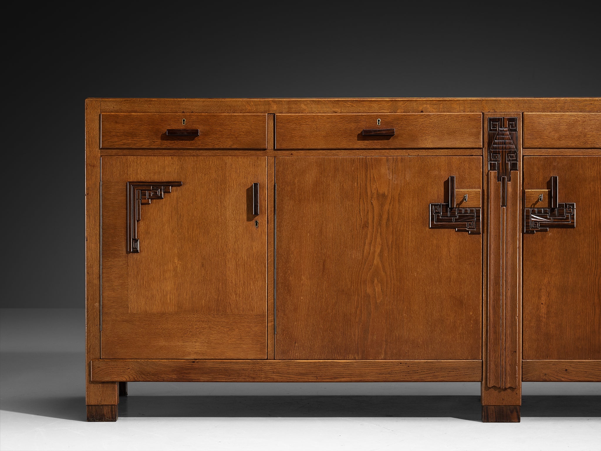 Amsterdamse School Sideboard in Oak and Coromandel Case pieces and storage cabinets Morentz