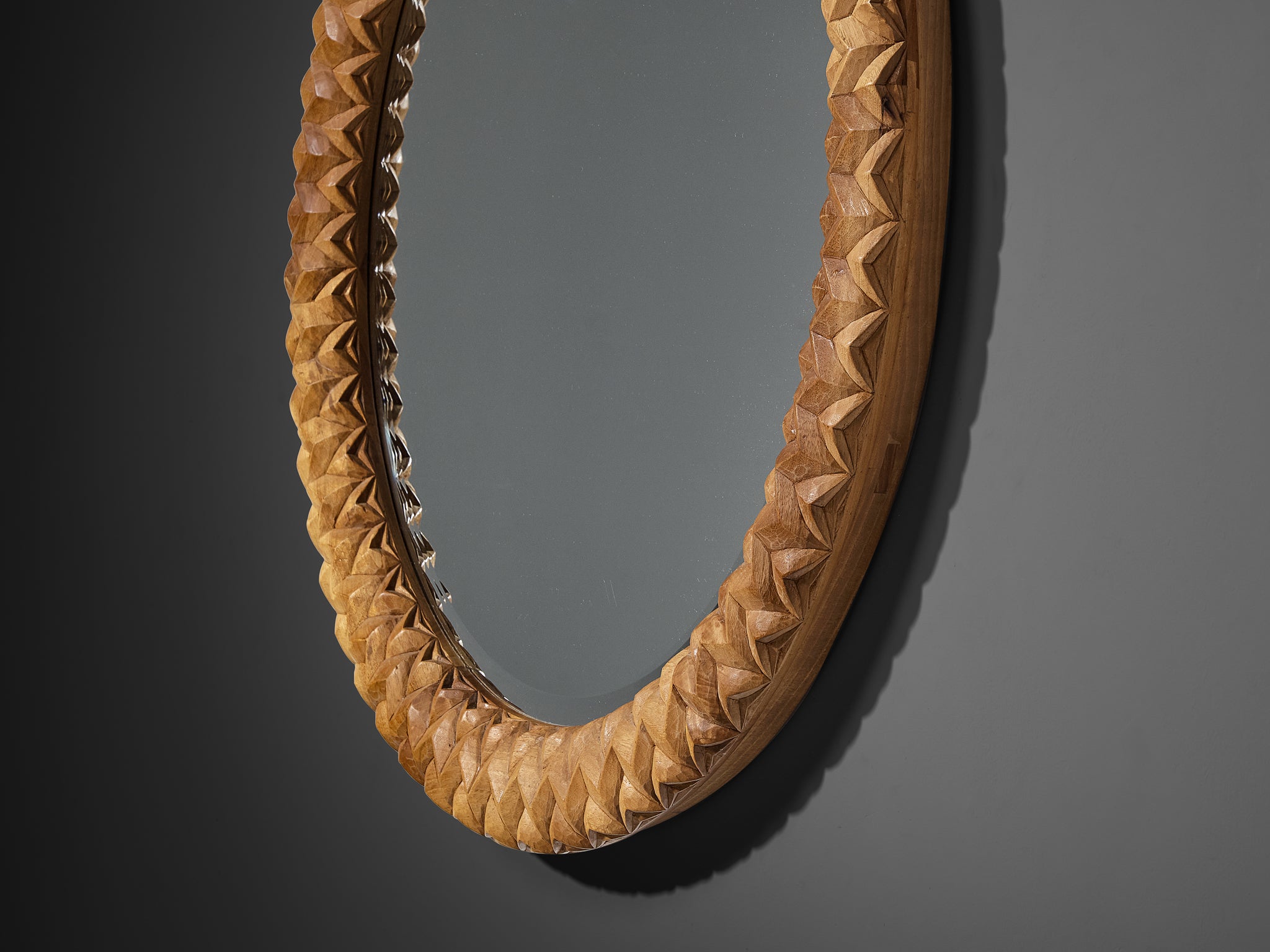 Giuseppe Rivadossi for Officina Rivadossi Round Mirror in Walnut Mirrors Morentz