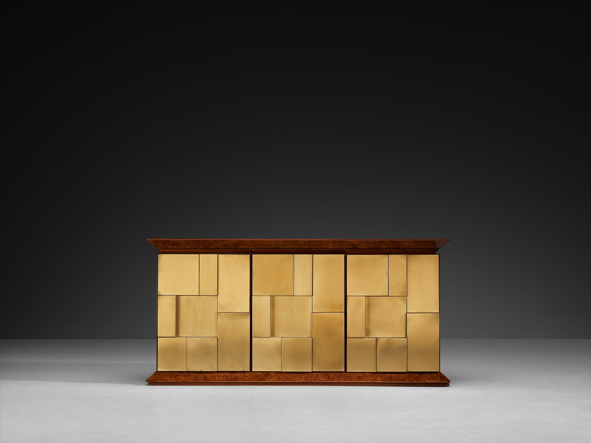 Luciano Frigerio Sideboard in Brass and Wood Case pieces and storage cabinets Morentz