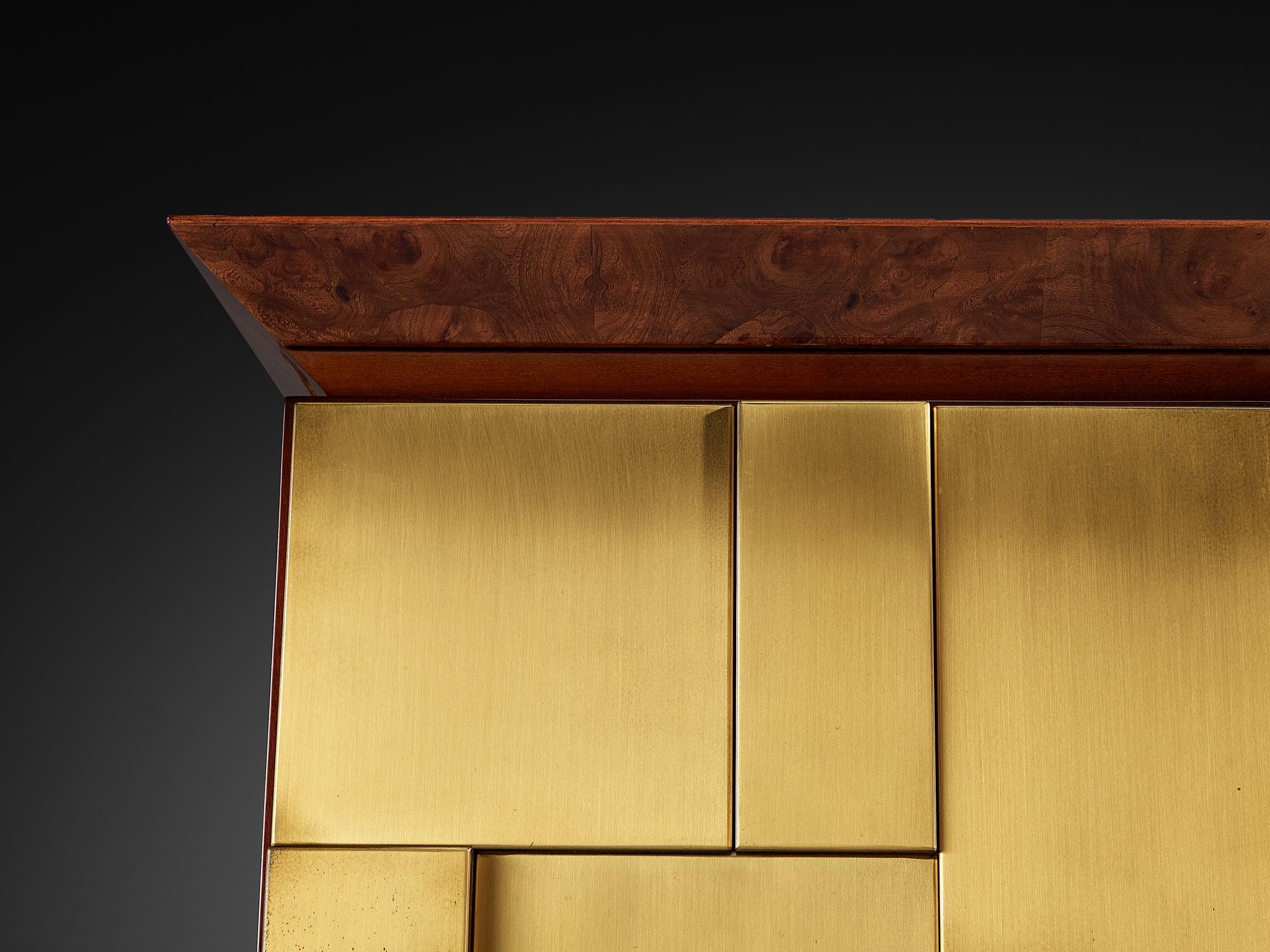 Luciano Frigerio Sideboard in Brass and Wood Case pieces and storage cabinets Morentz