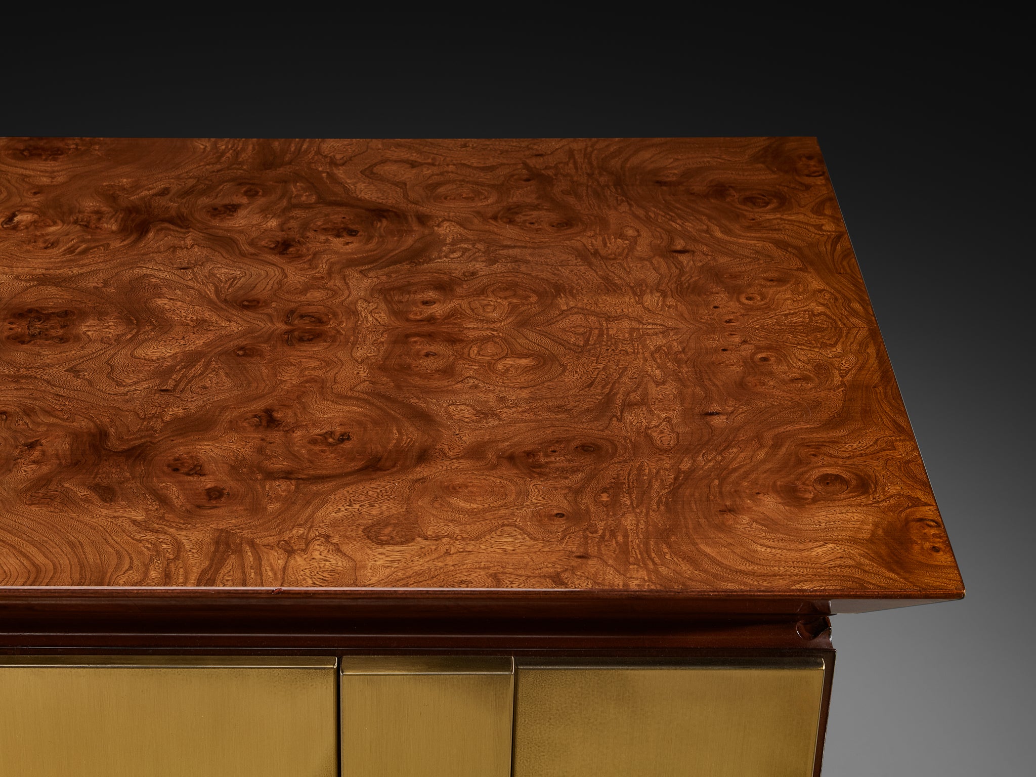 Luciano Frigerio Sideboard in Brass and Wood