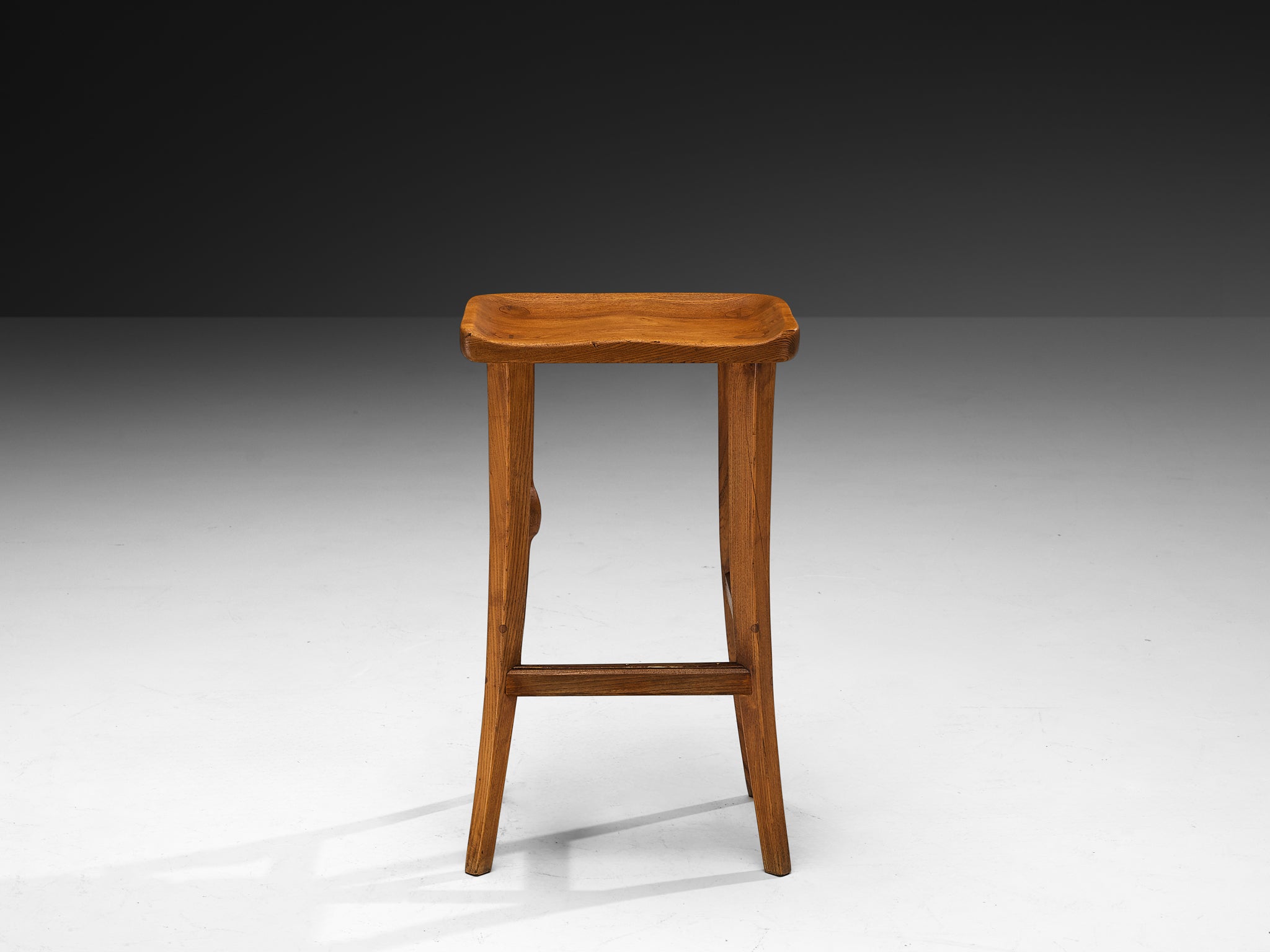 Scandinavian Organic Shaped Stool in Elm Seating Morentz