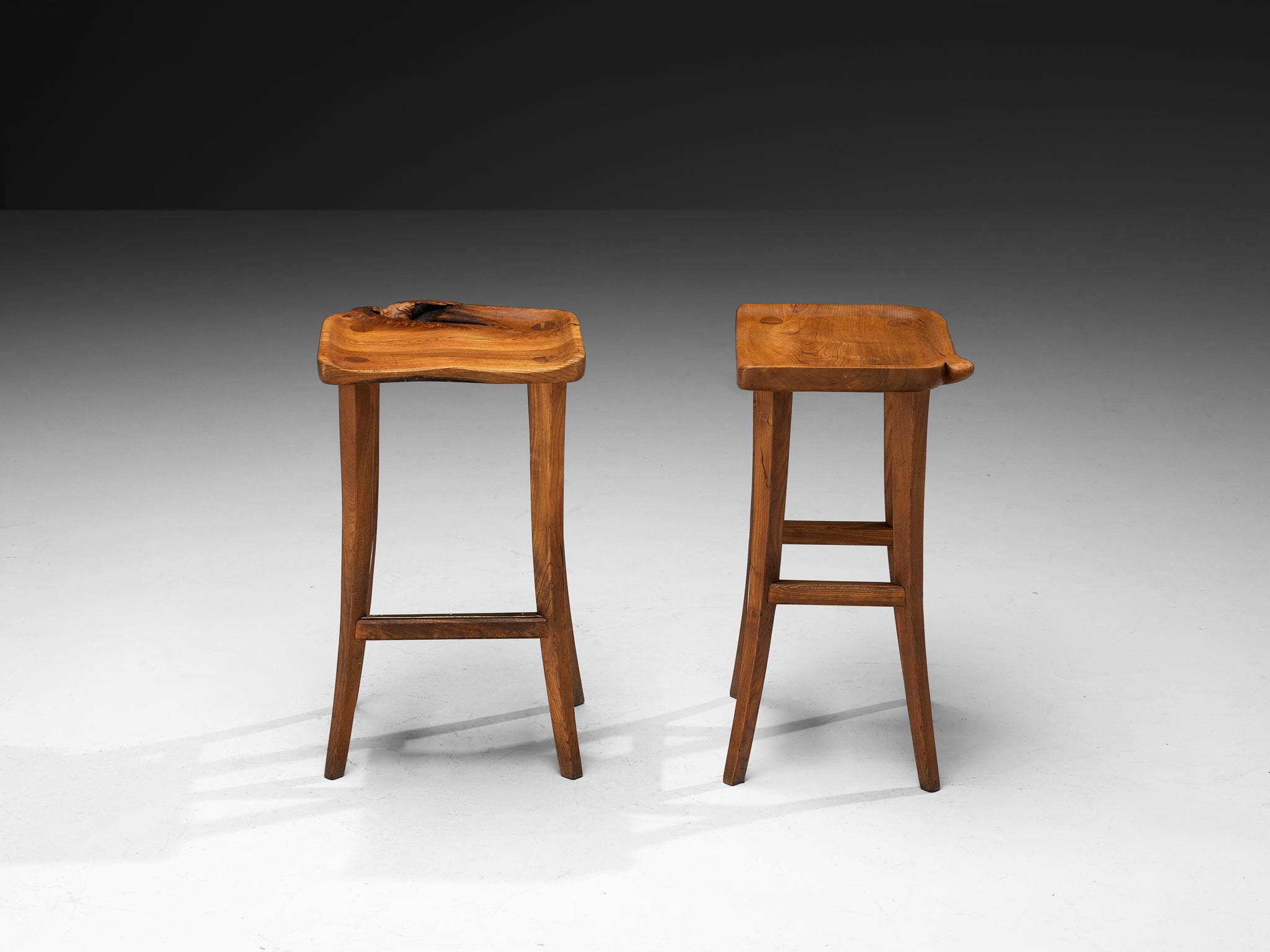 Scandinavian Organic Shaped Stool in Elm Seating Morentz
