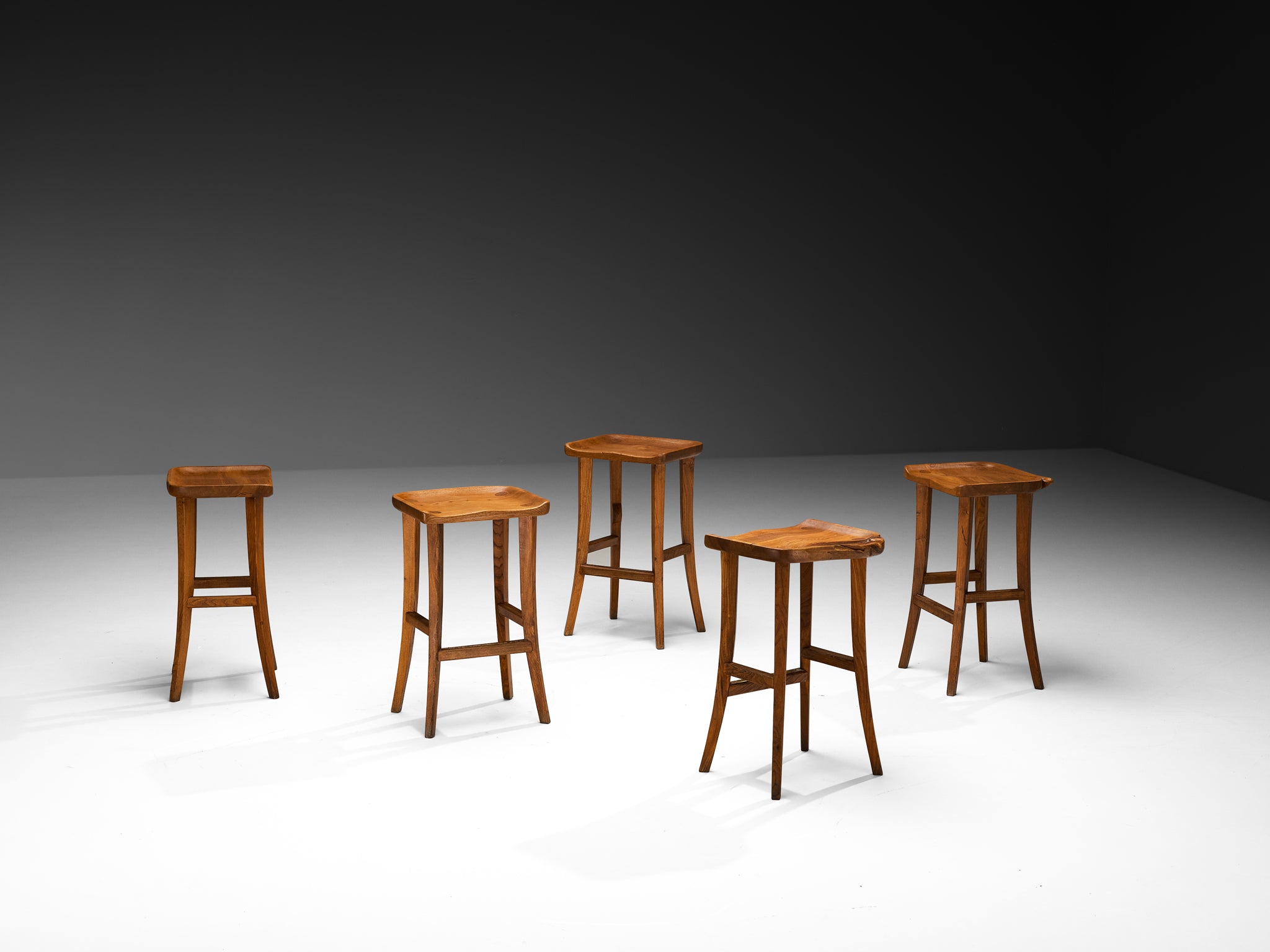 Scandinavian Organic Shaped Stools in Elm Seating Morentz