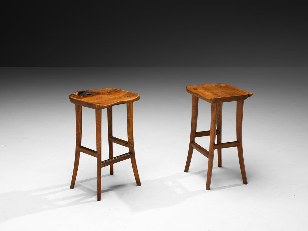 Scandinavian Organic Shaped Stool in Elm