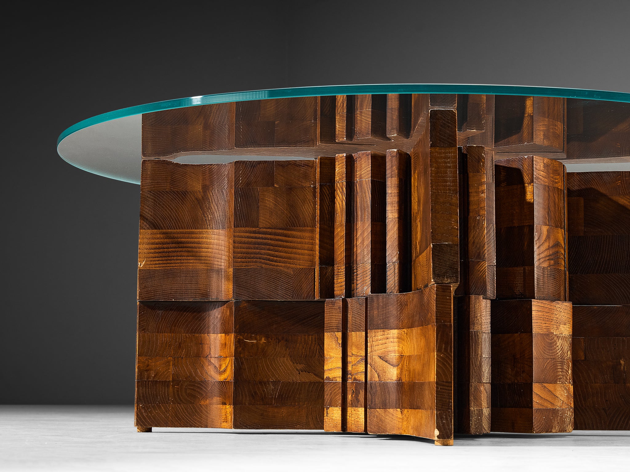 Nerone Giovanni Ceccarelli 'Hermes' Coffee Table in Wood and Glass Tables Morentz