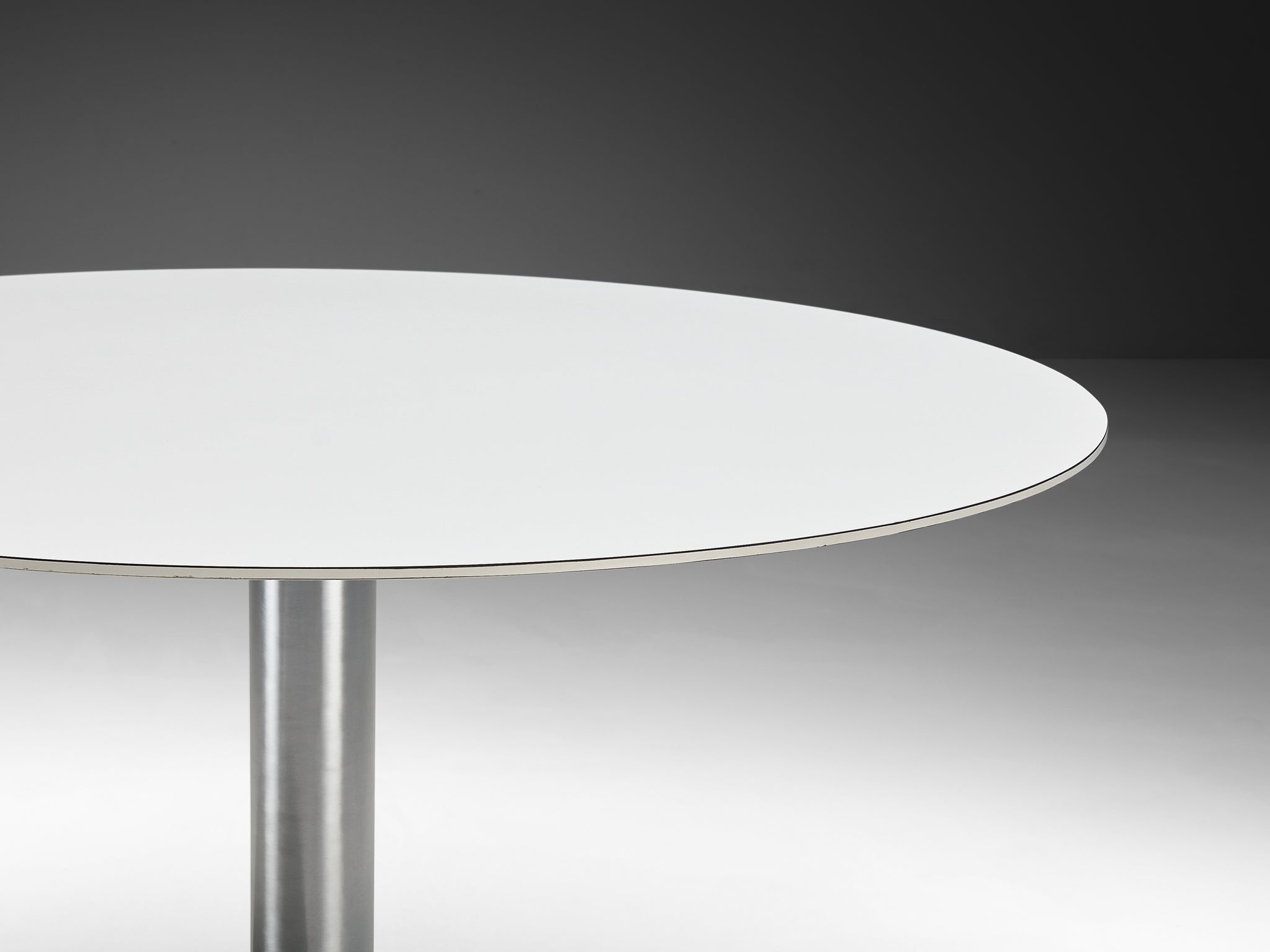 Postmodern Round Table with Stone Base and Laminated Top Tables Morentz