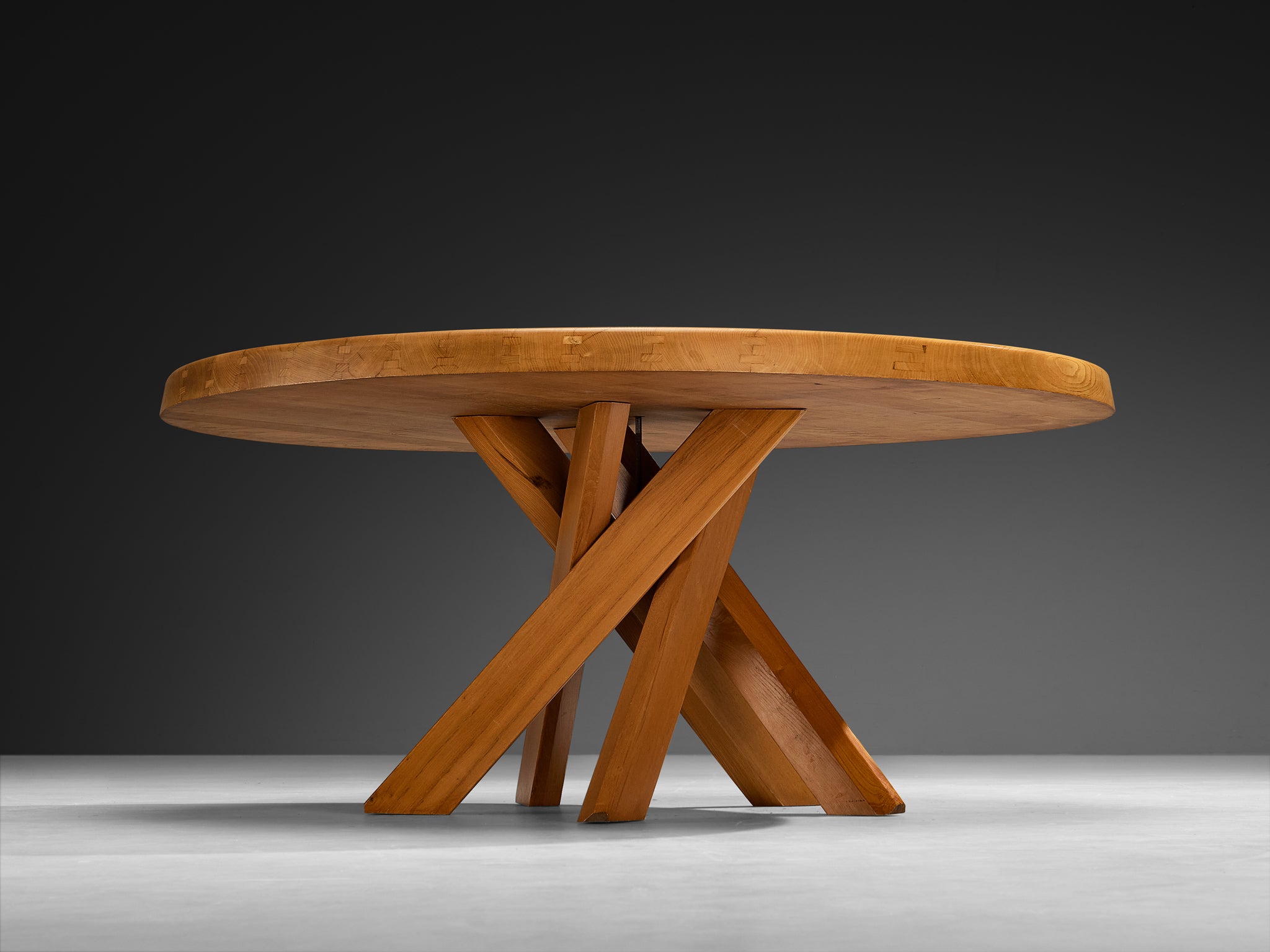 Pierre Chapo 'Sfax' T21E Dining Table in Solid Elm 160cm/62.99in. Tables Morentz