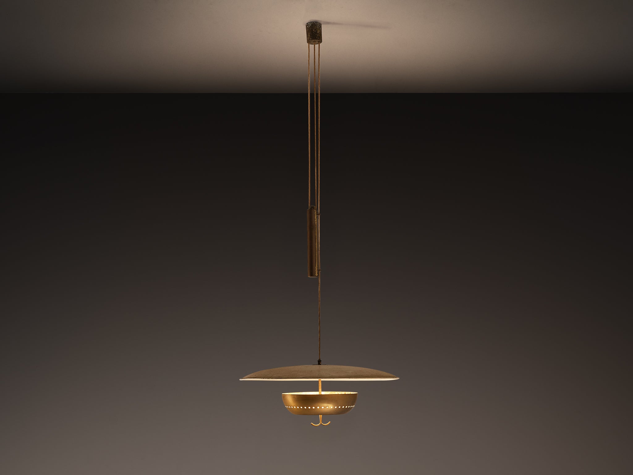 Mid-Century Modern 1950s Italian Ceiling Light in Brass Lighting Morentz