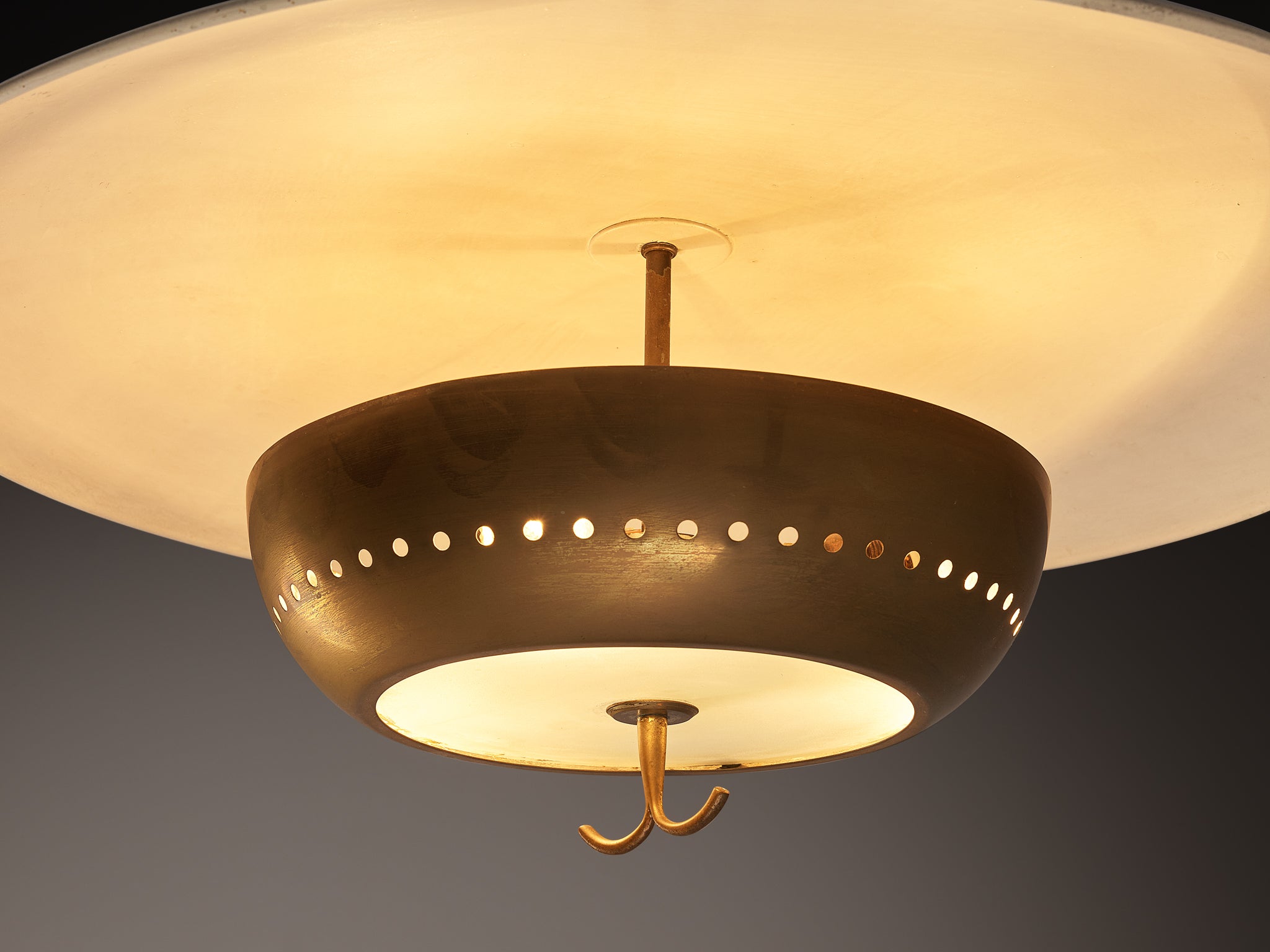 Mid-Century Modern 1950s Italian Ceiling Light in Brass Lighting Morentz