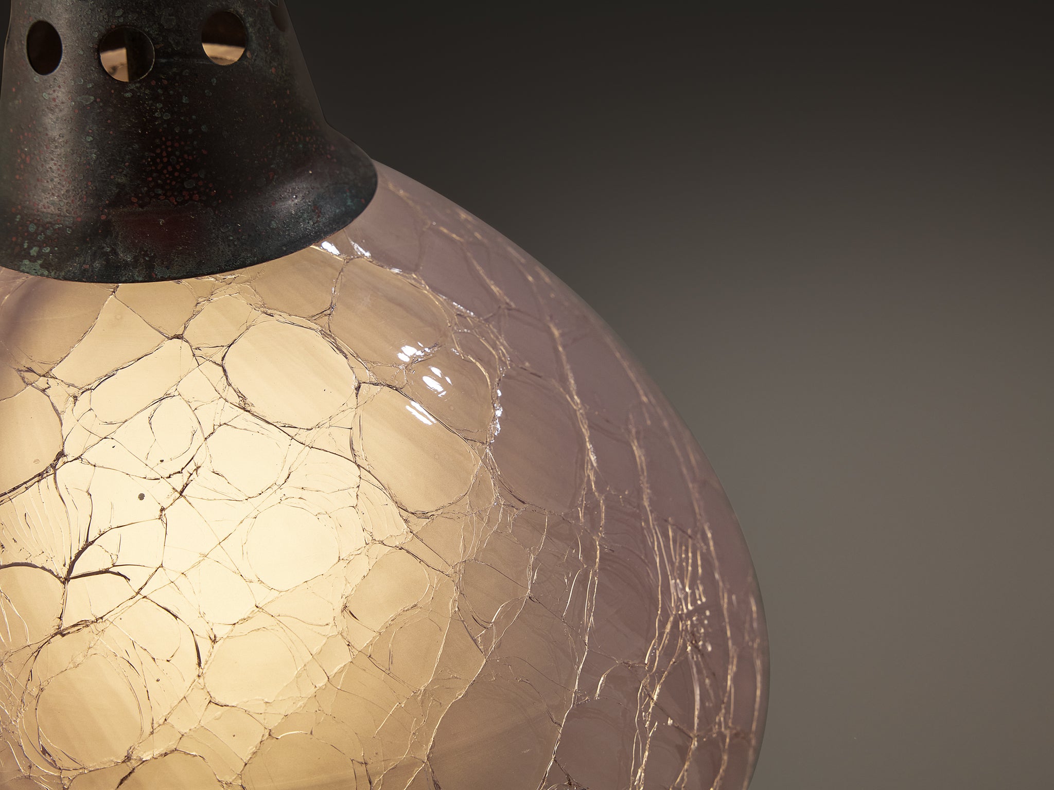 Hans-Agne Jakobsson 'S-1591' Corner Wall Light in Copper and Glass Lighting Morentz