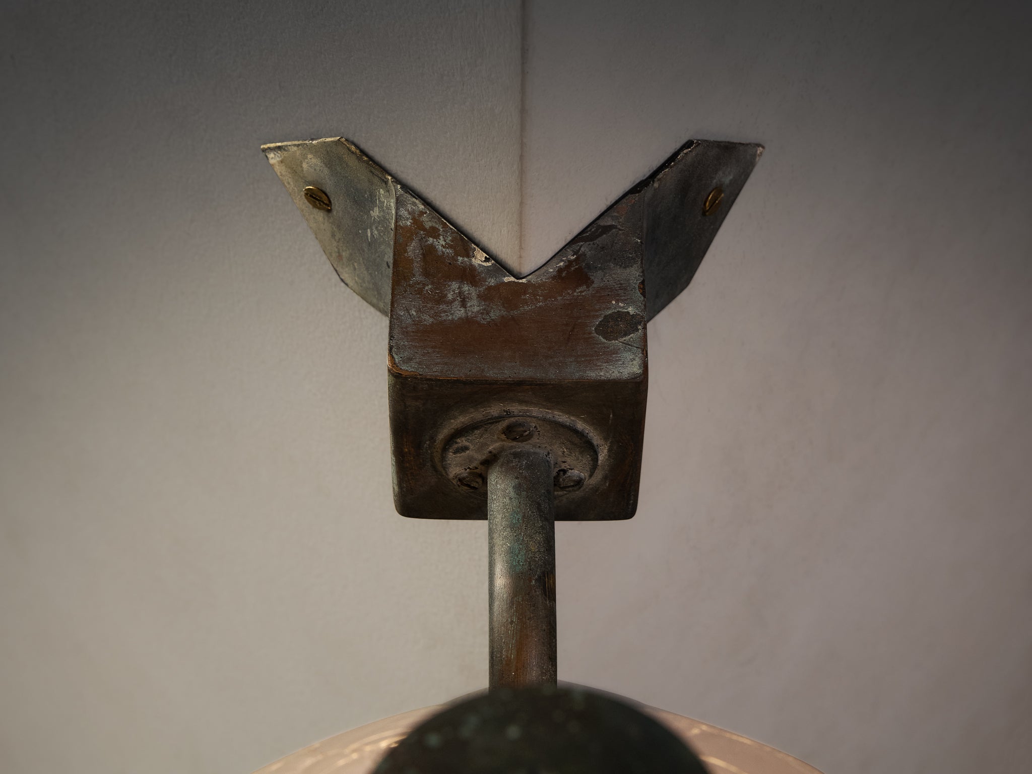 Hans-Agne Jakobsson 'S-1591' Corner Wall Light in Copper and Glass Lighting Morentz