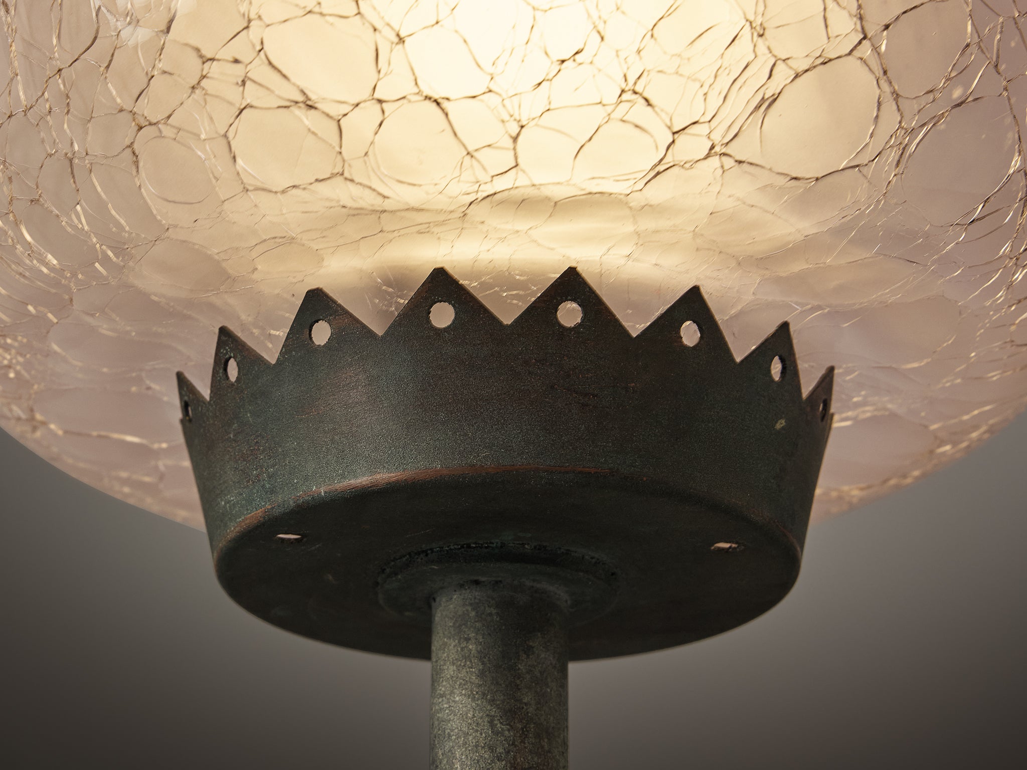 Hans-Agne Jakobsson 'S-1591' Corner Wall Light in Copper and Glass