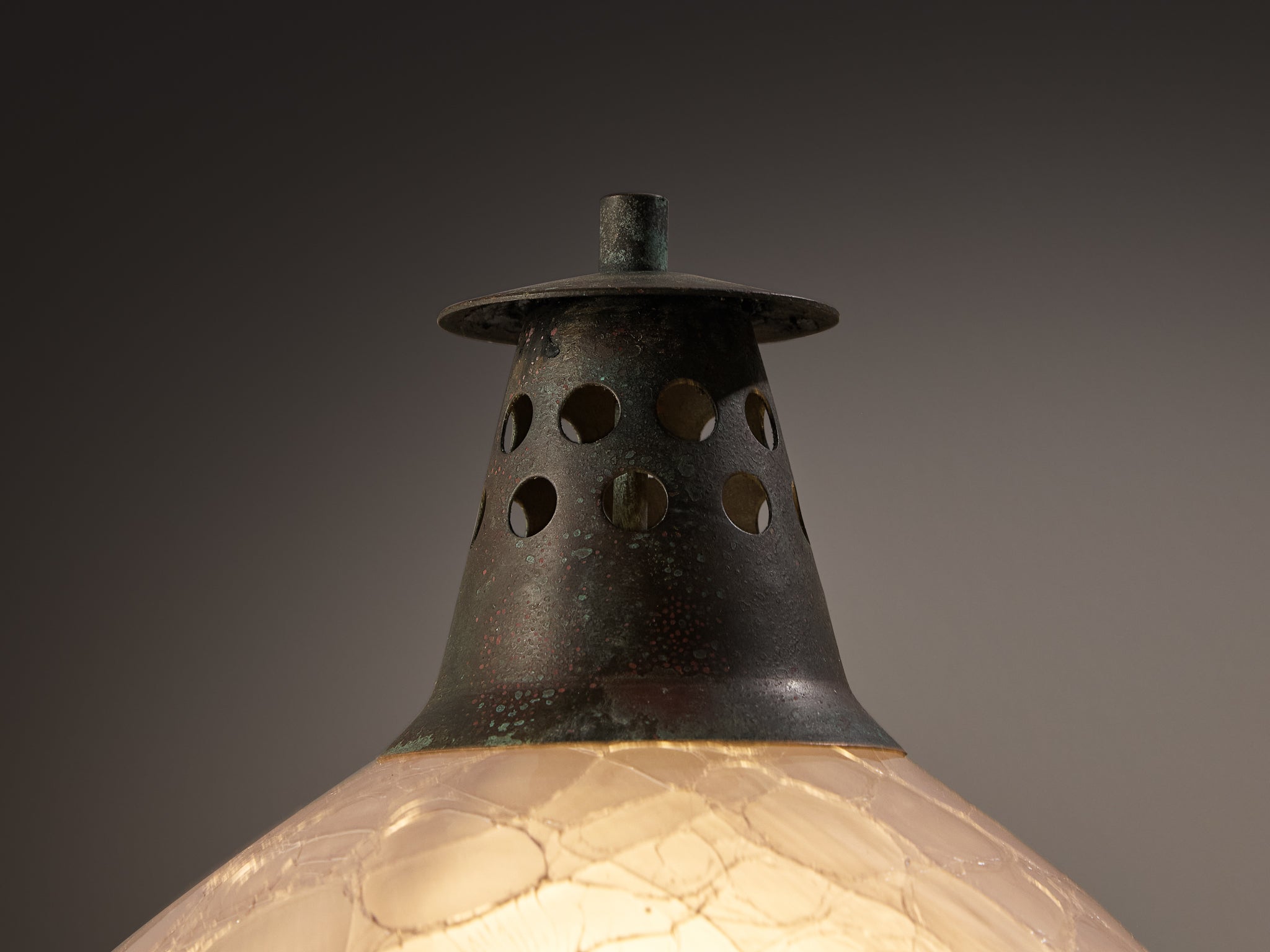 Hans-Agne Jakobsson 'S-1591' Corner Wall Light in Copper and Glass