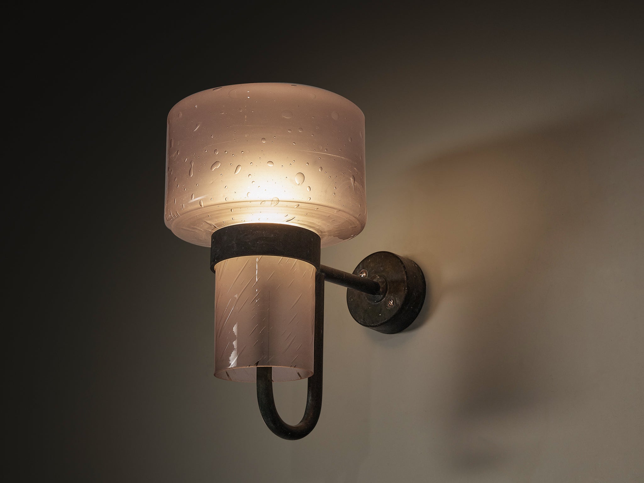 Hans-Agne Jakobsson 'V-138' Wall Light in Copper and Blown Glass Lighting Morentz