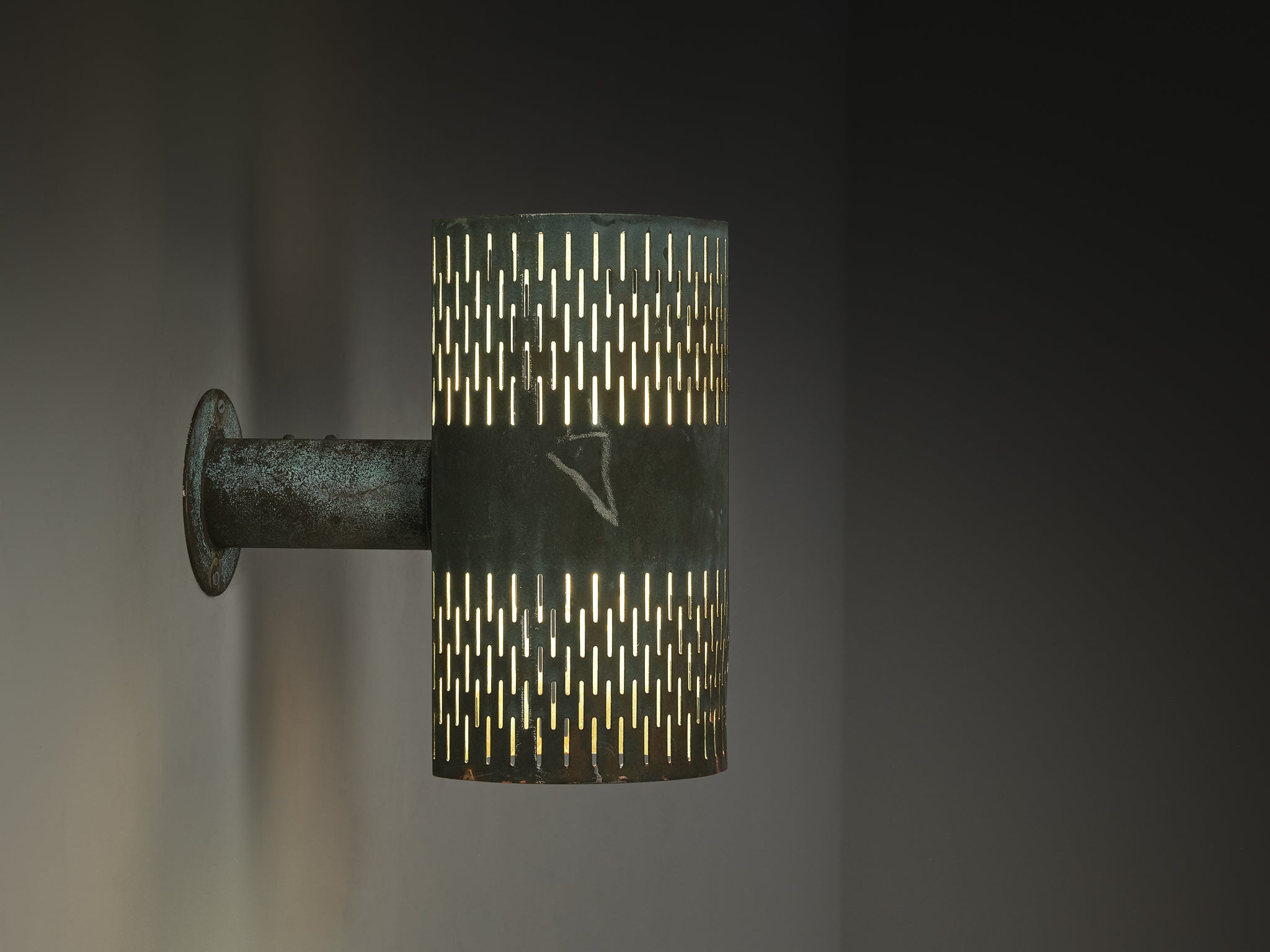 Hans Bergström for Ateljé Lyktan Wall Light in Patinated Copper Lighting Morentz