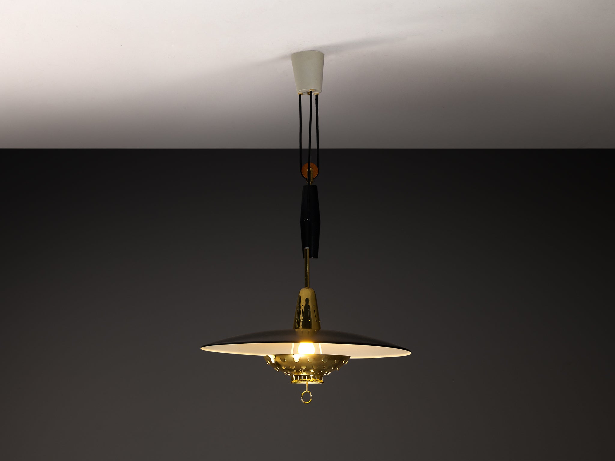 Boréns Swedish Pendant Light in Brass with Counterweight Lighting Morentz