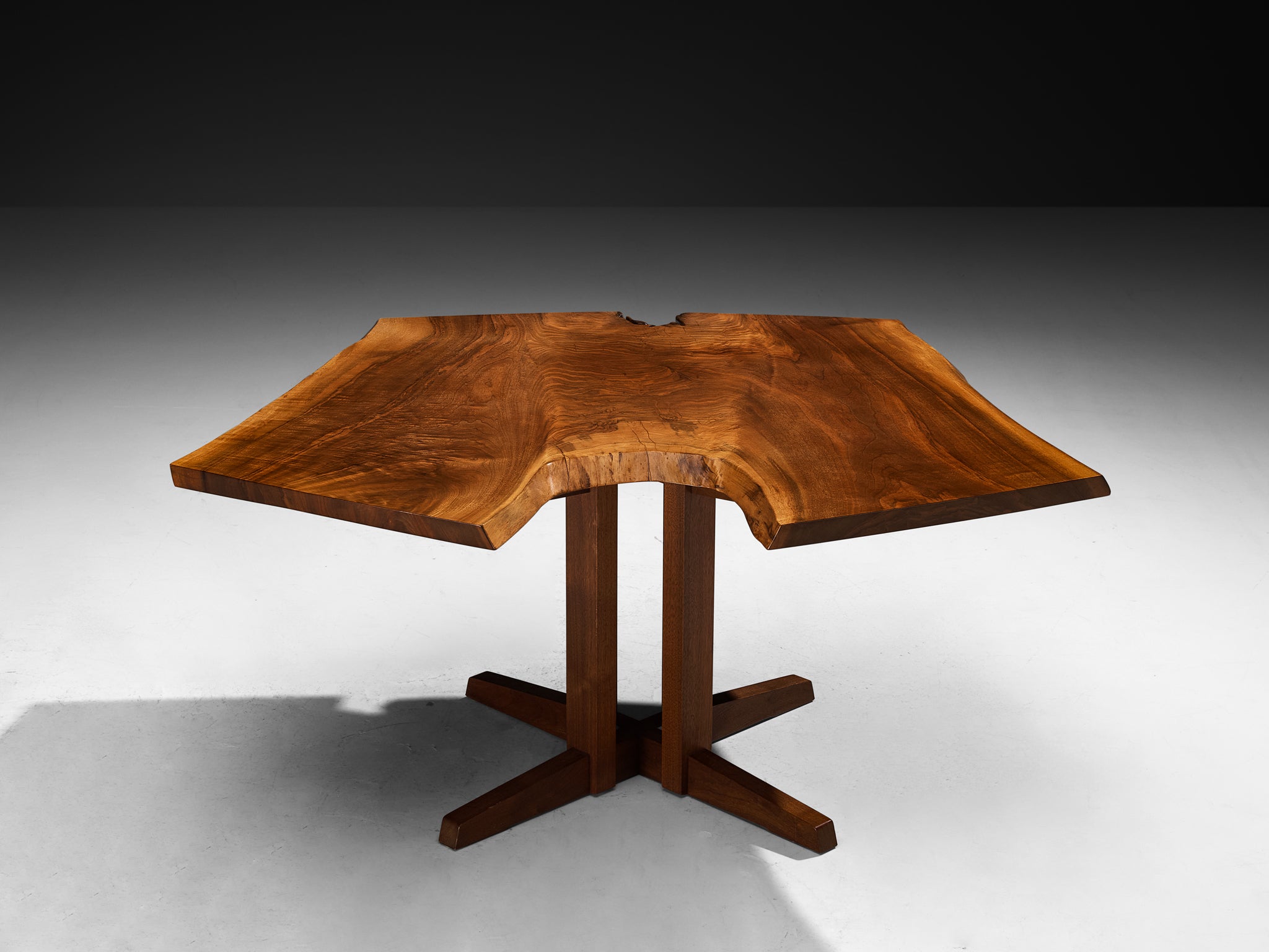 George Nakashima 'Cluster Base' Table with Live-Edge Top