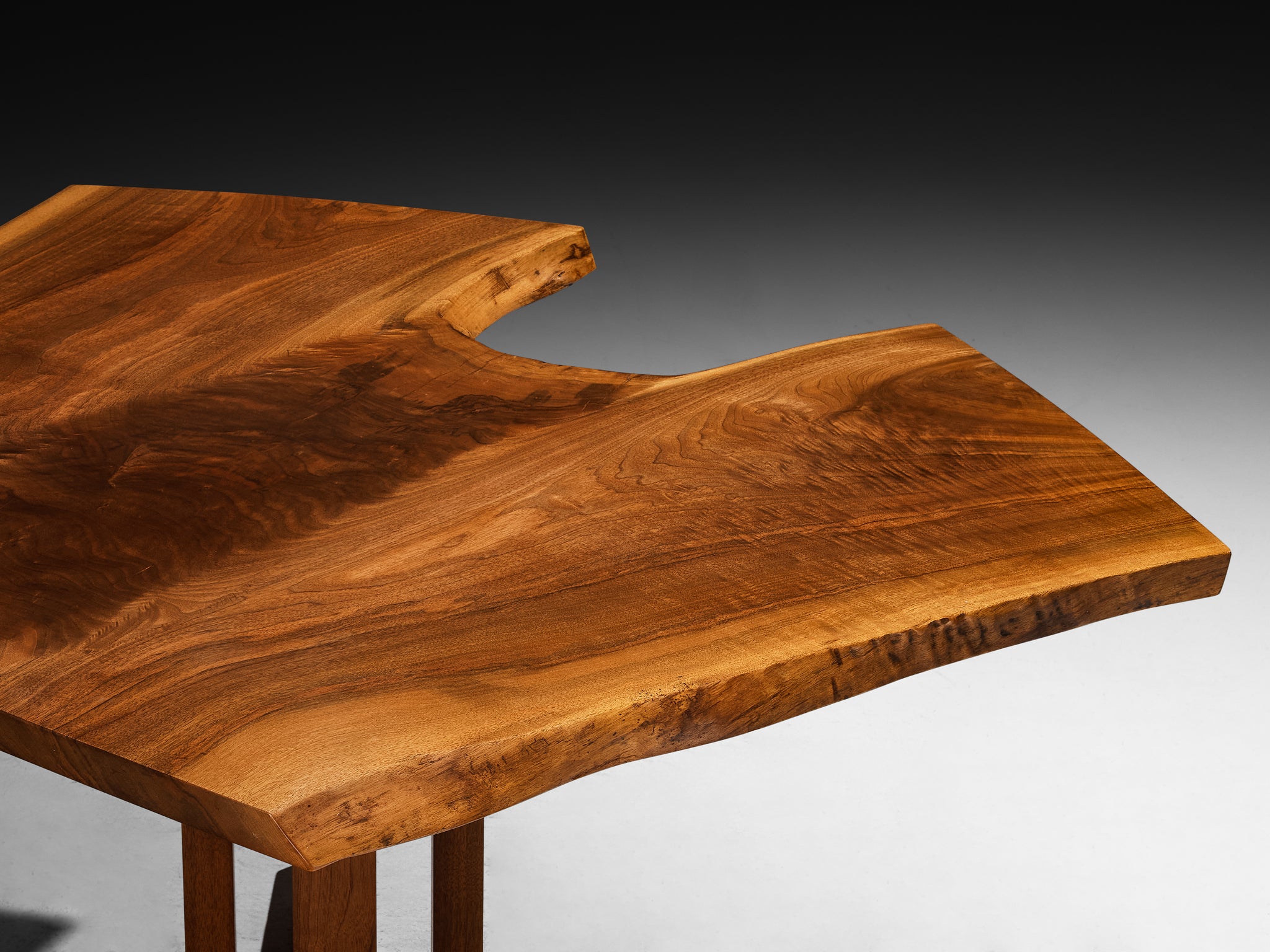 George Nakashima 'Cluster Base' Table with Live-Edge Top Tables Morentz