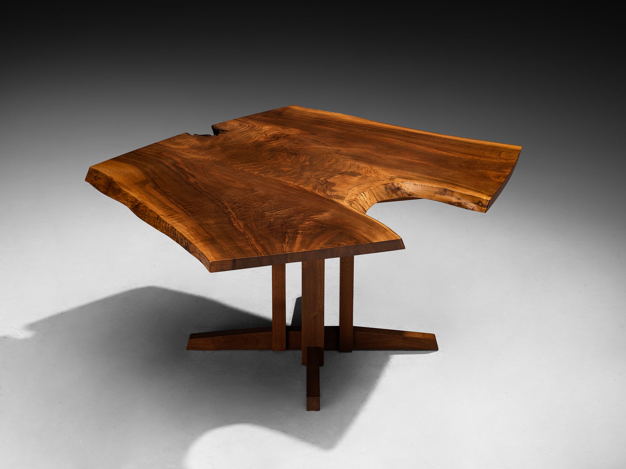 George Nakashima 'Cluster Base' Table with Live-Edge Top Tables Morentz