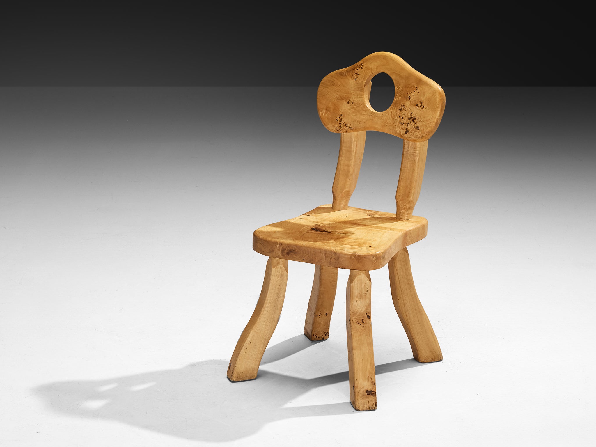 Naturalistic Set of Twelve Dining Chairs in Solid Maple Seating Morentz