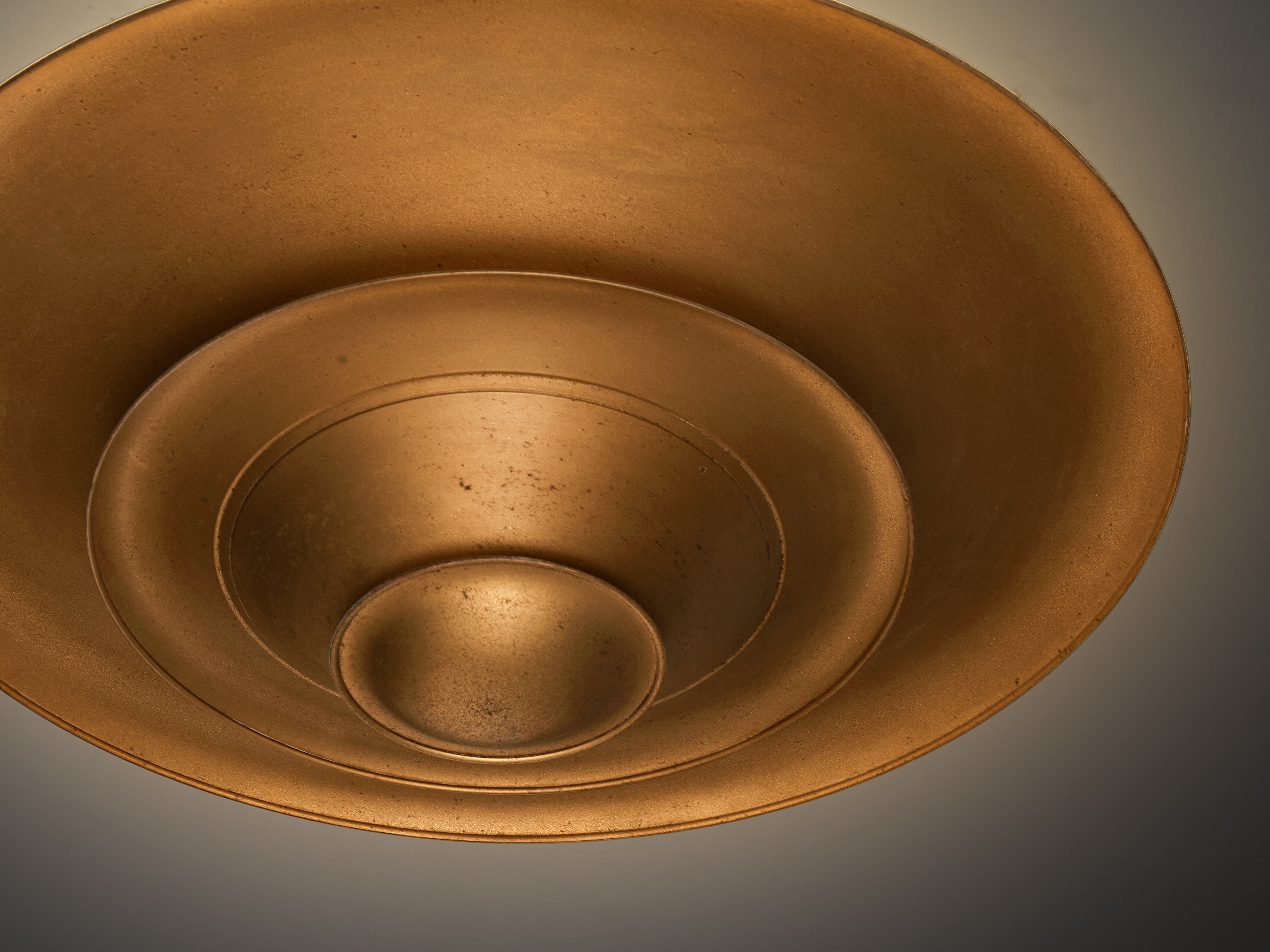 Rare 1930s Louis Poulsen Ceiling Light in Bronze Painted Metal