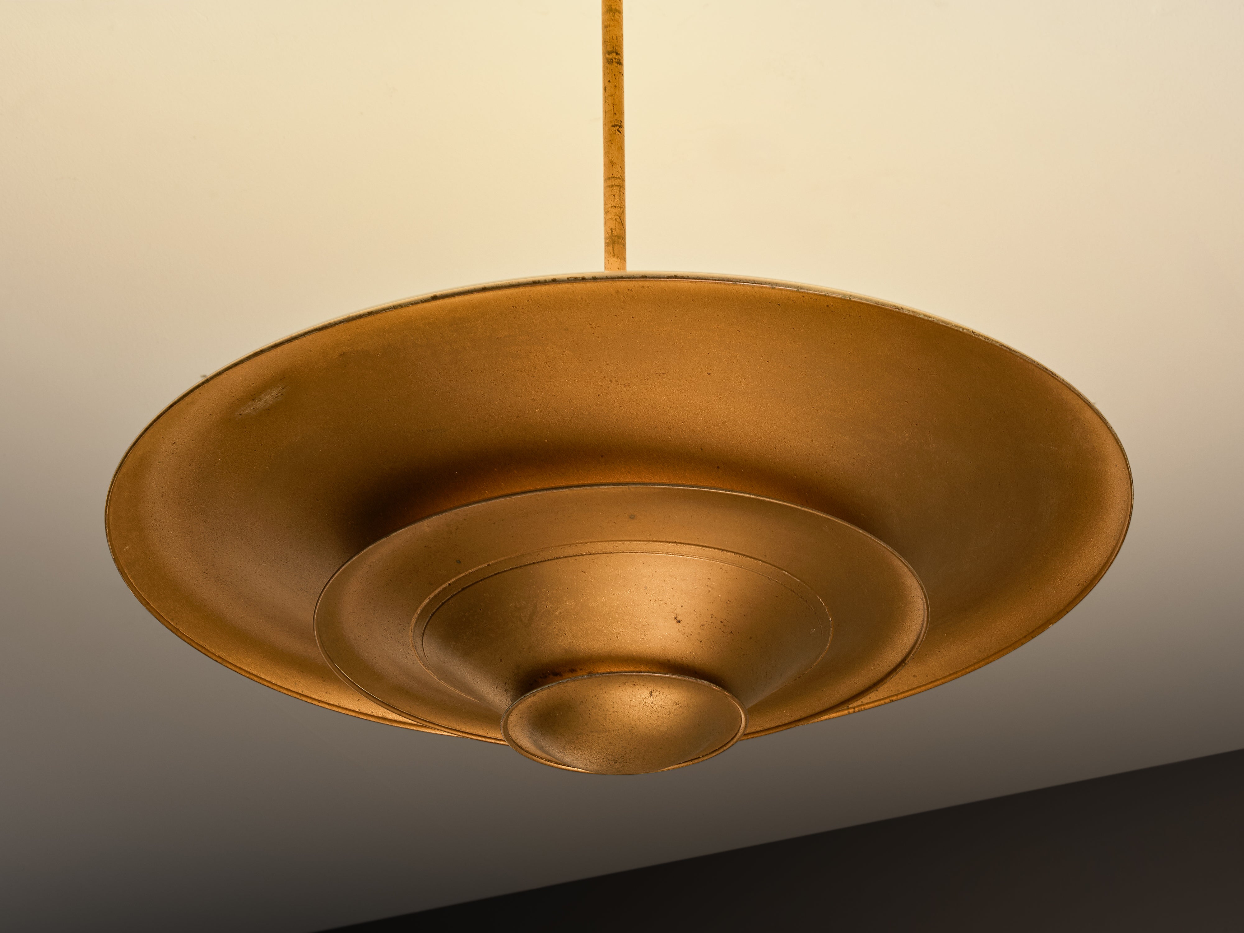 Rare 1930s Louis Poulsen Ceiling Light in Bronze Painted Metal