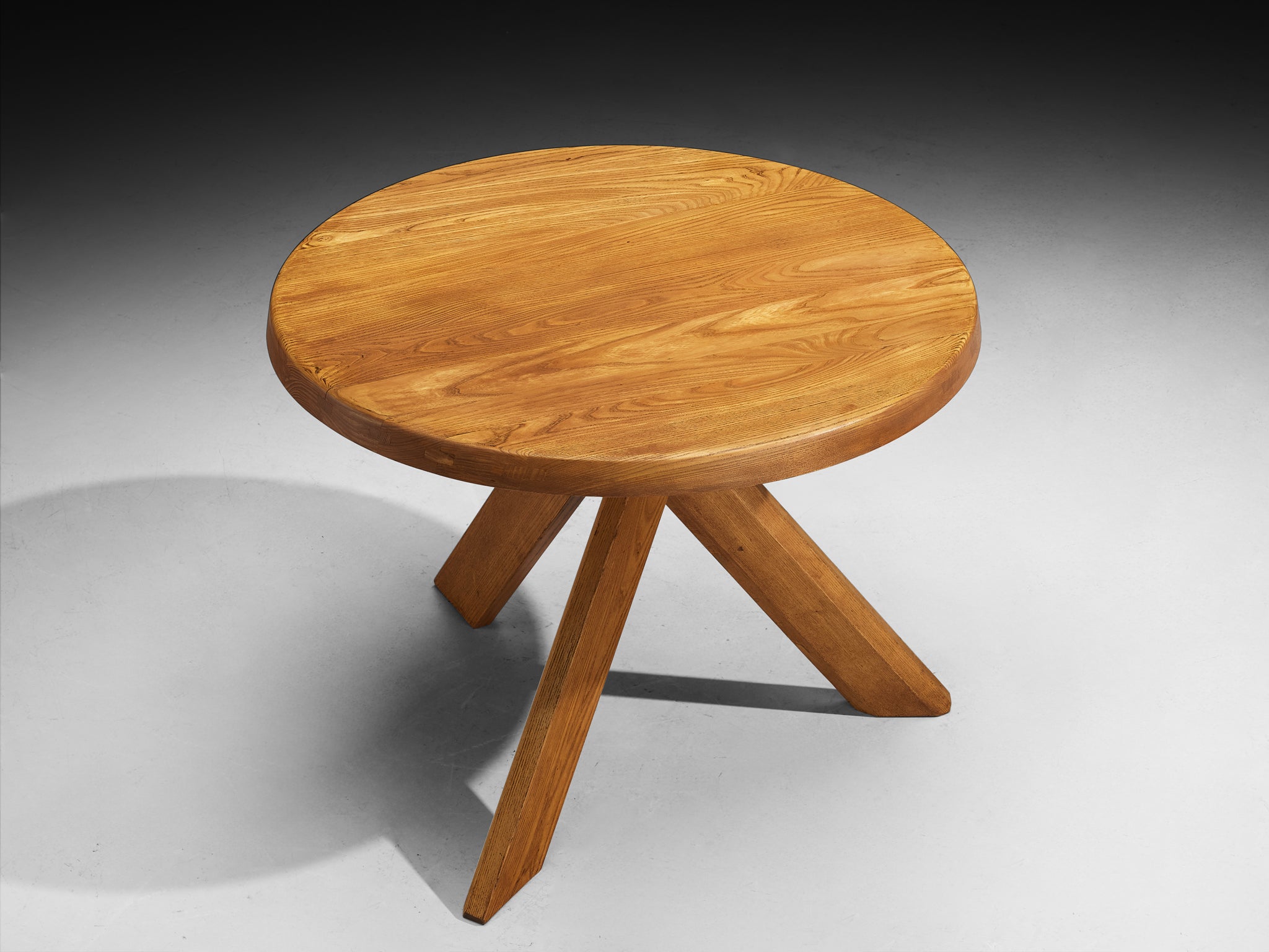 Pierre Chapo Seating Set with Rare 'T21A' Table and 'S13A' Stools