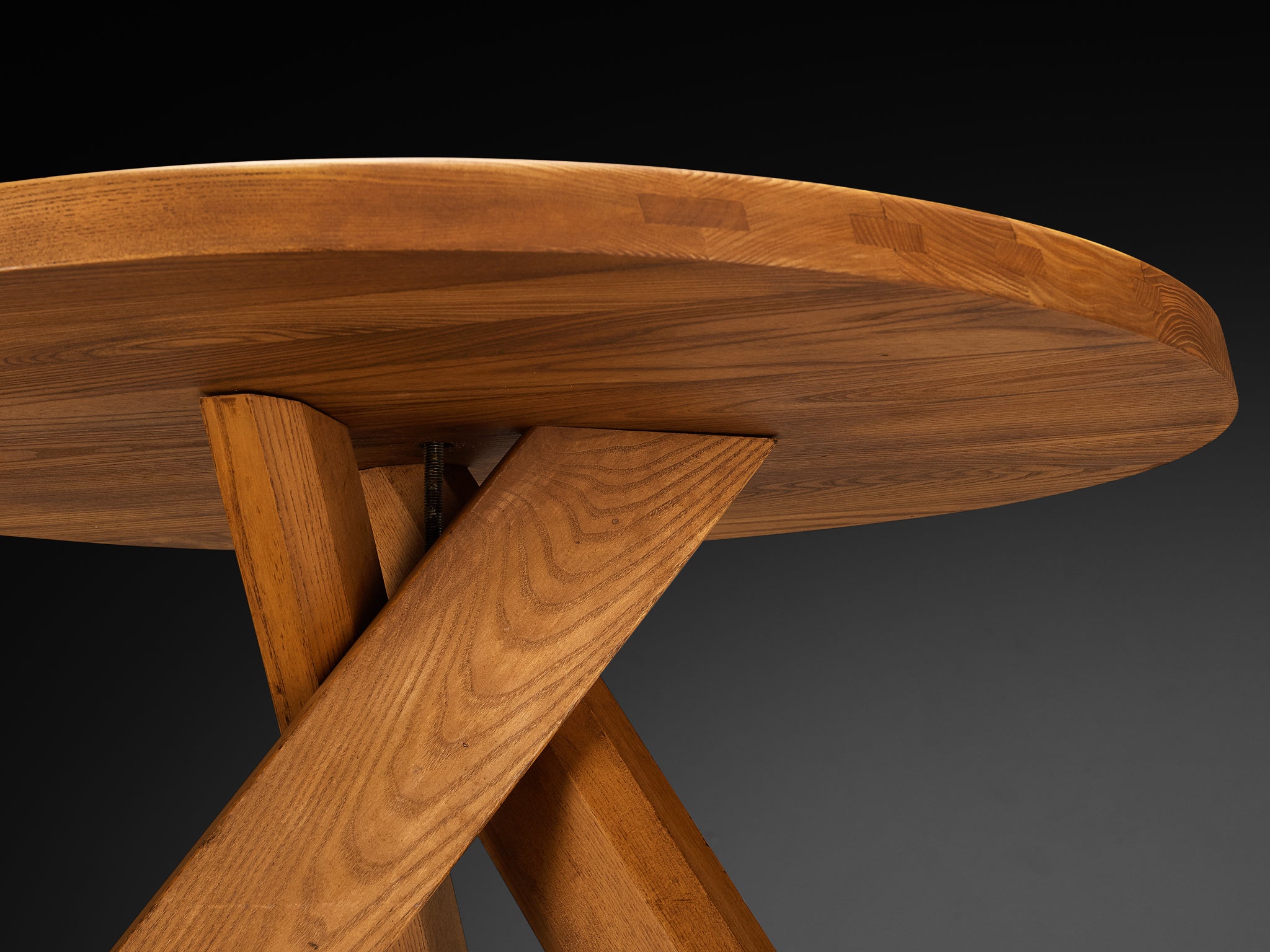 Pierre Chapo Seating Set with Rare 'T21A' Table and 'S13A' Stools