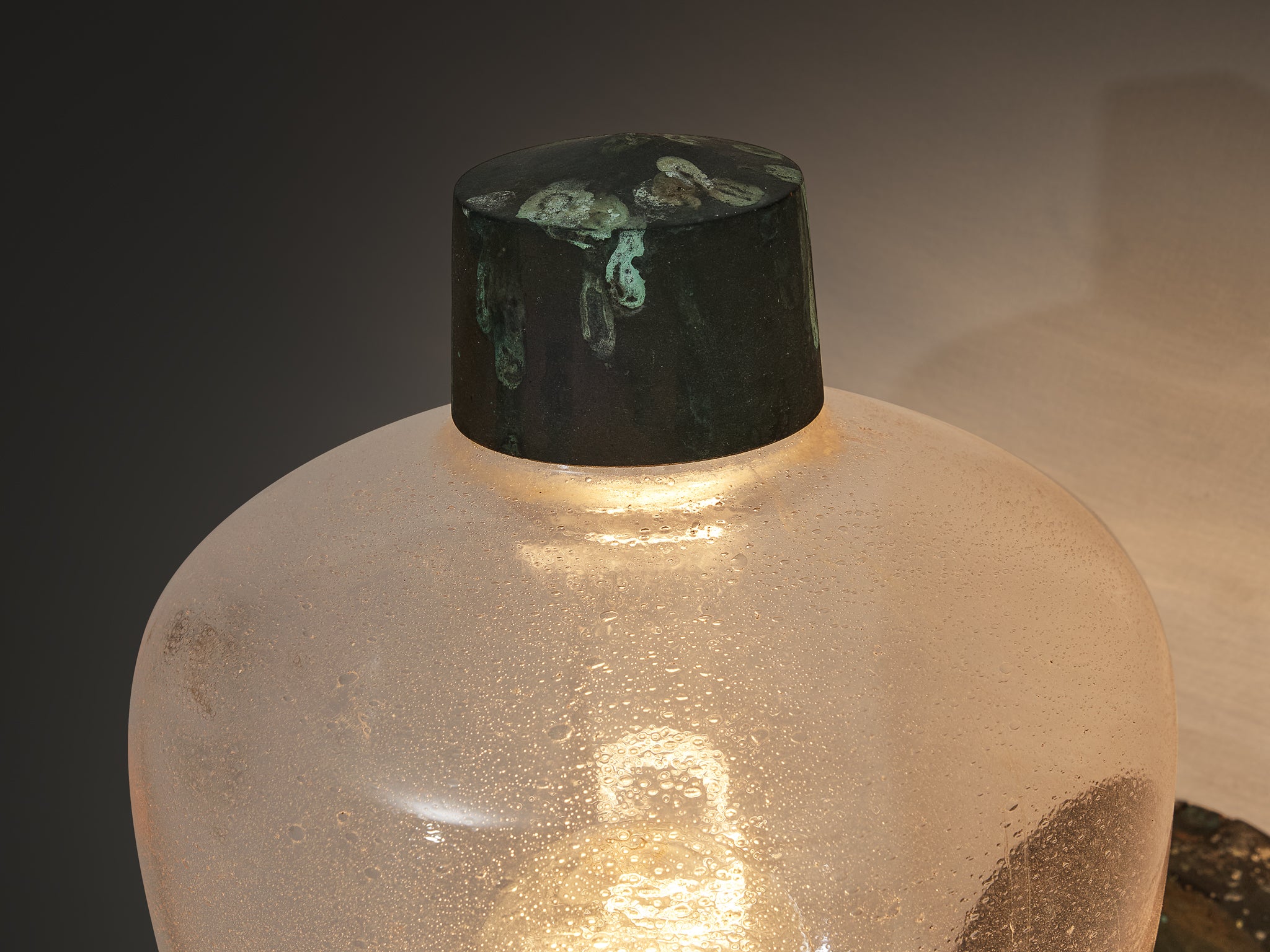 Asea Elektroskandia Swedish Wall Light in Patinated Copper and Glass Lighting Morentz
