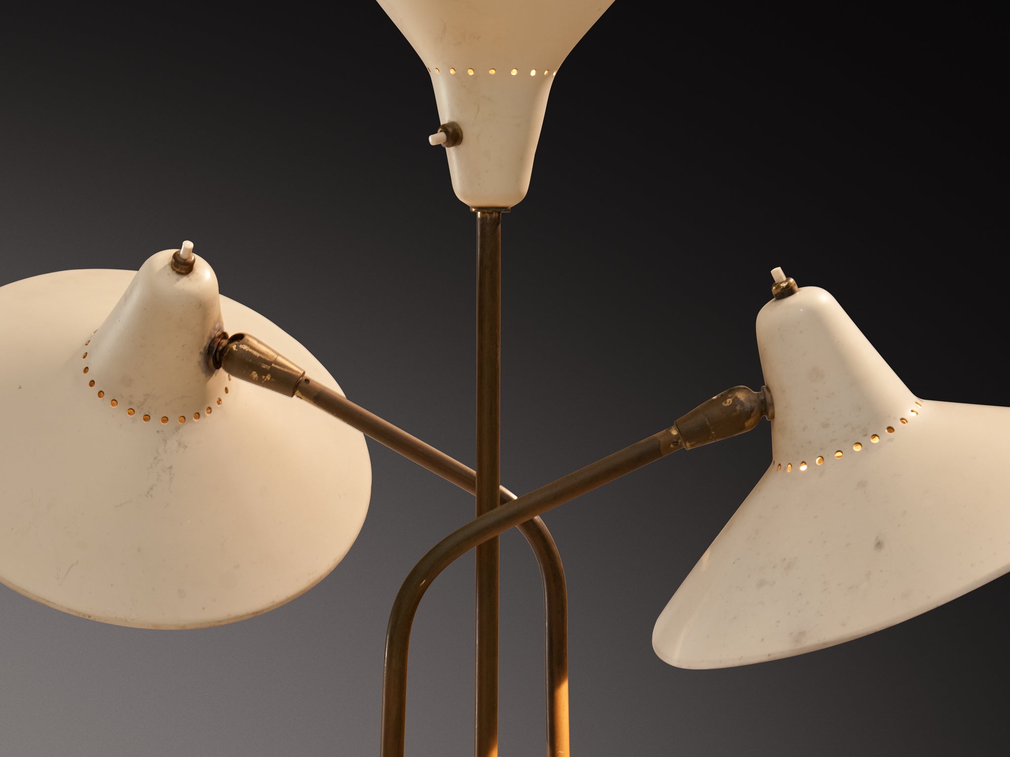Rare Giuseppe Ostuni for O-Luce ’339/3’ Three-Armed Floor Lamp Lighting Morentz