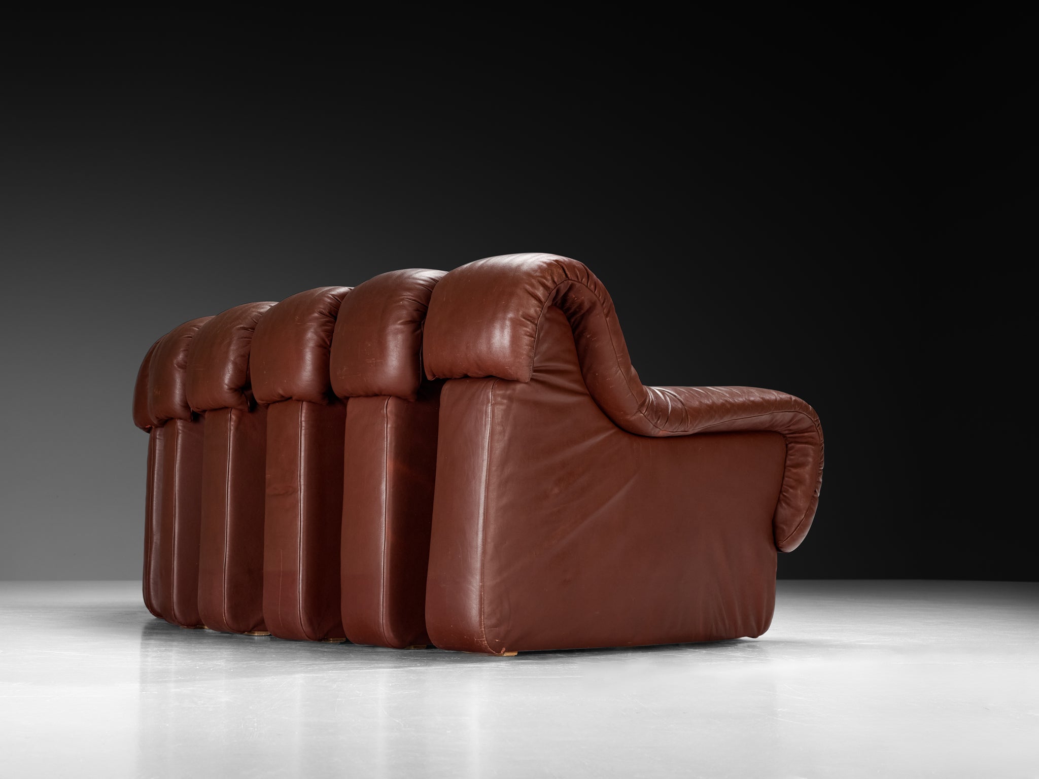 De Sede DS-600 'Snake' Sectional Sofa in Brown Leather