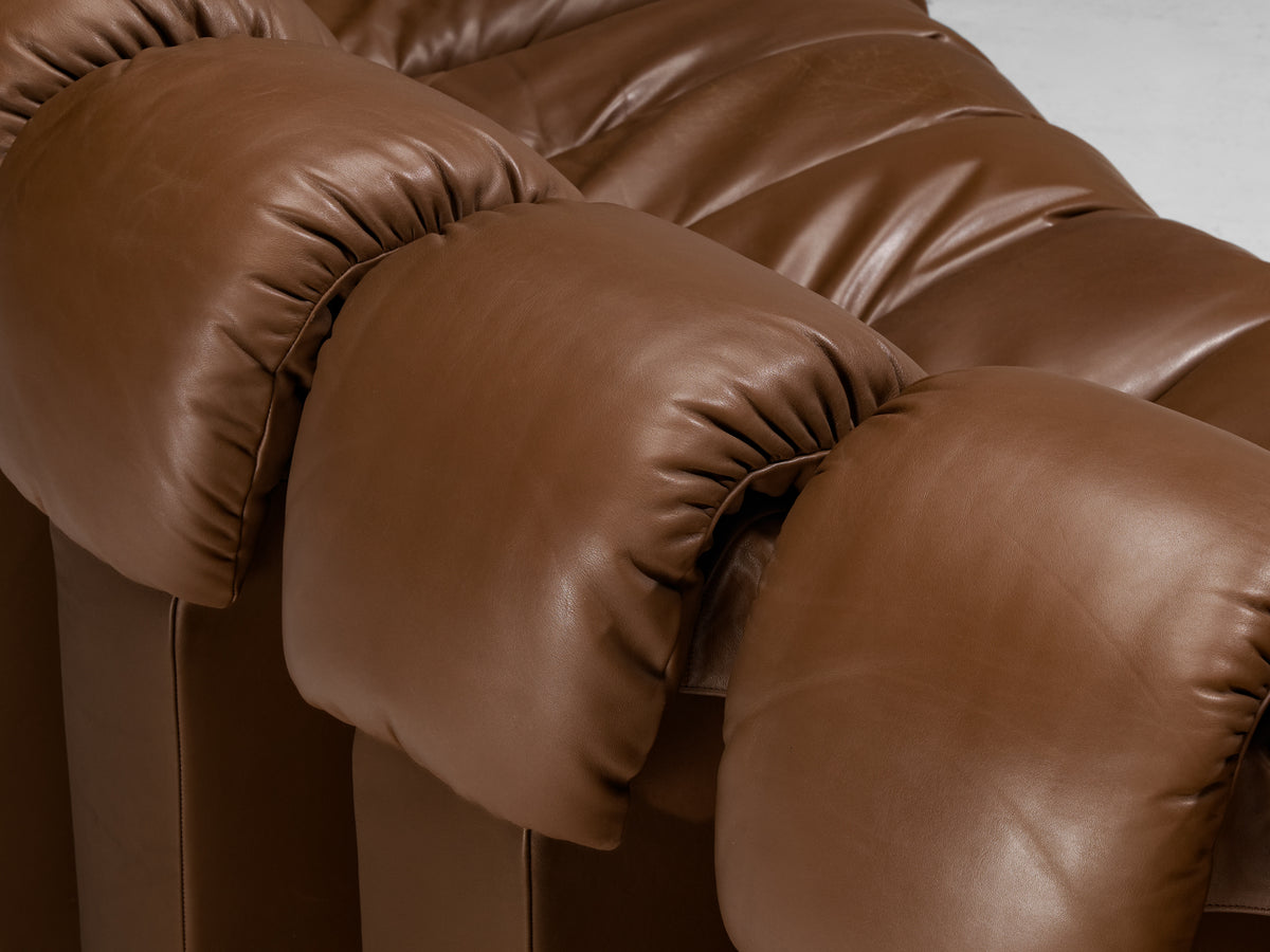 De Sede DS-600 'Snake' Sectional Sofa in Brown Leather Seating Morentz