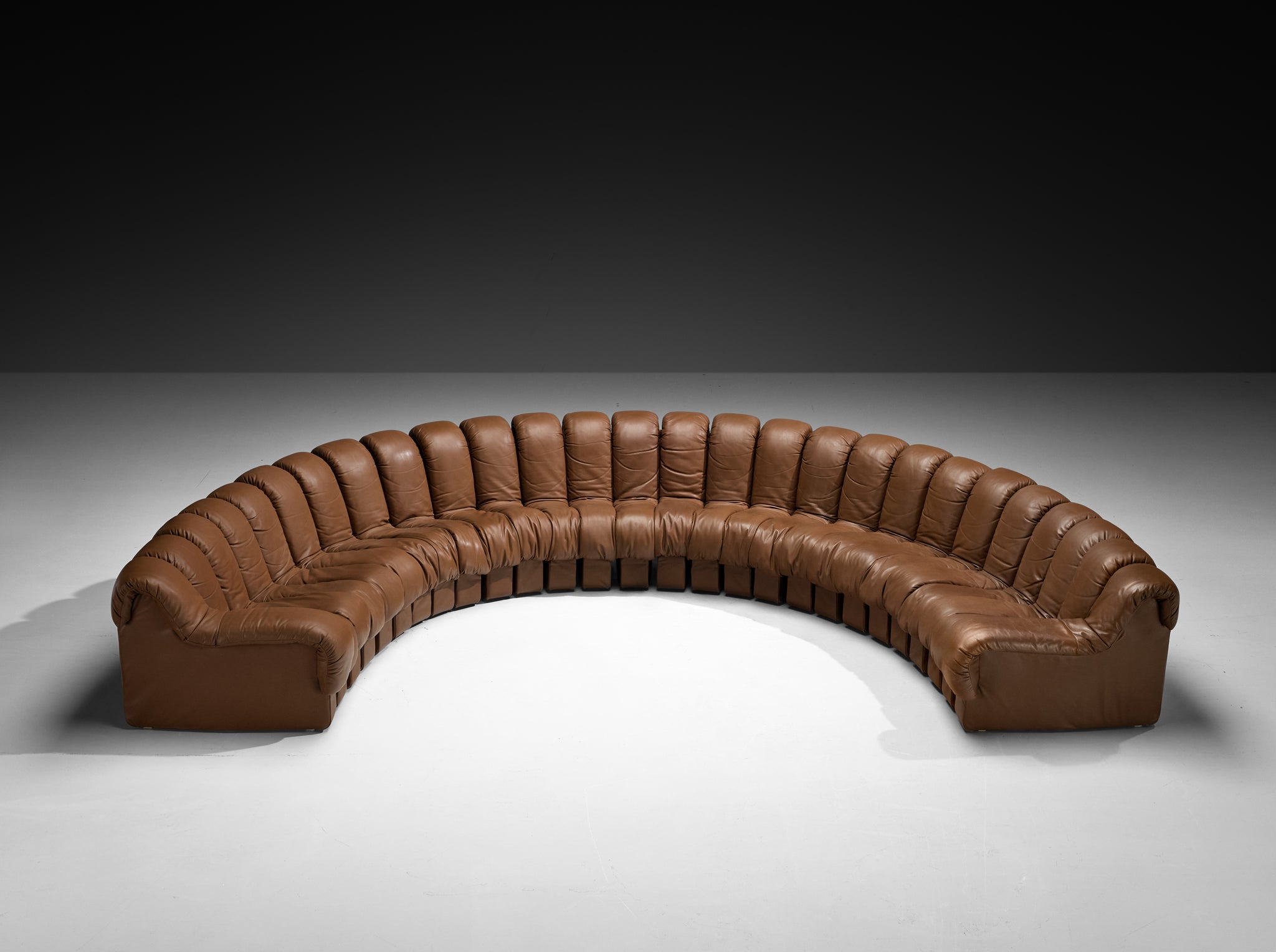 De Sede DS-600 'Snake' Sectional Sofa in Brown Leather Seating Morentz