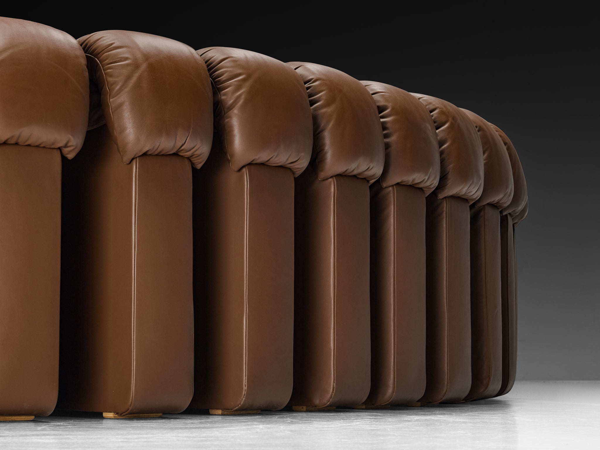 De Sede DS-600 'Snake' Sectional Sofa in Brown Leather Seating Morentz