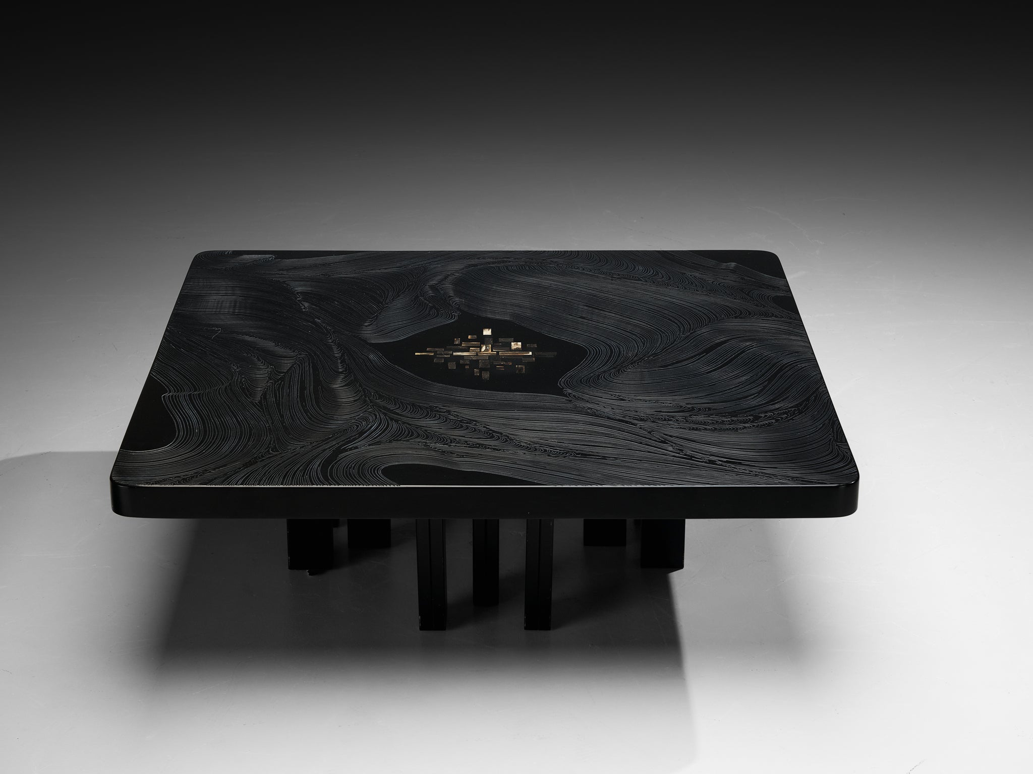 Jean Claude Dresse Coffee Table in Dark Resin Tables Morentz