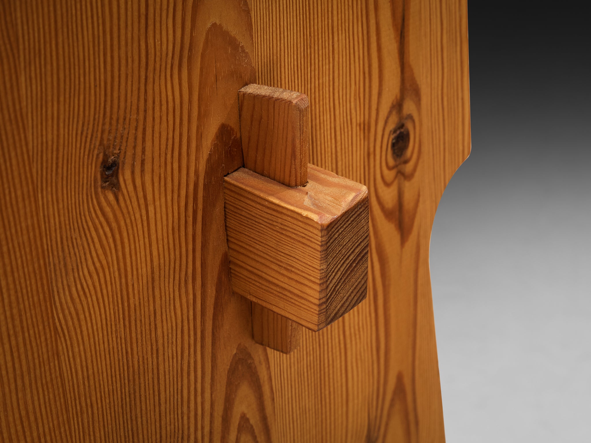 Mid-century Bar Stools in Pine and Soft Green Fabric Seating Morentz