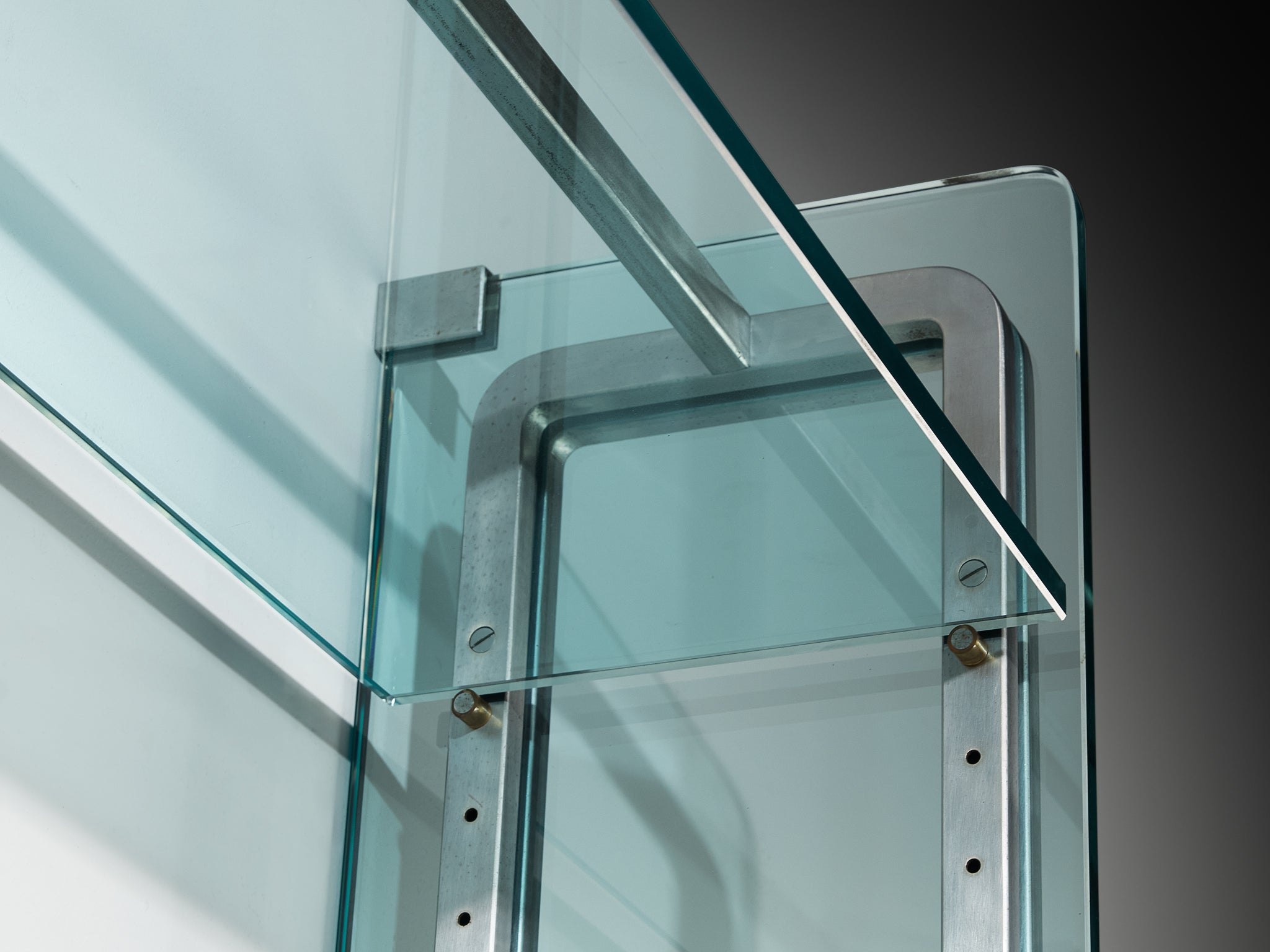 Vittorio Introini for Proposals Wall Unit in Steel and Glass Case pieces and storage cabinets Morentz