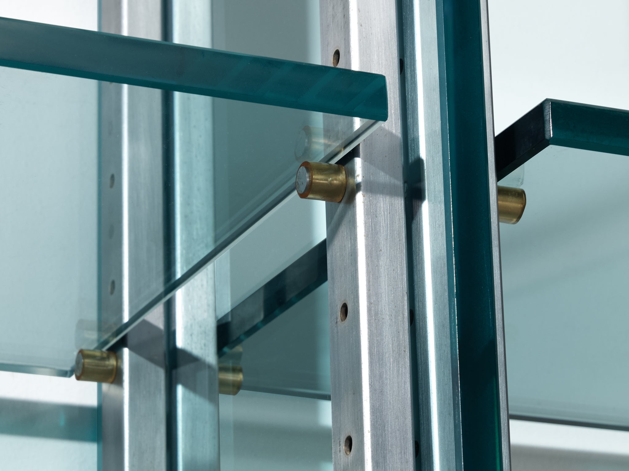 Vittorio Introini for Proposals Wall Unit in Steel and Glass Case pieces and storage cabinets Morentz