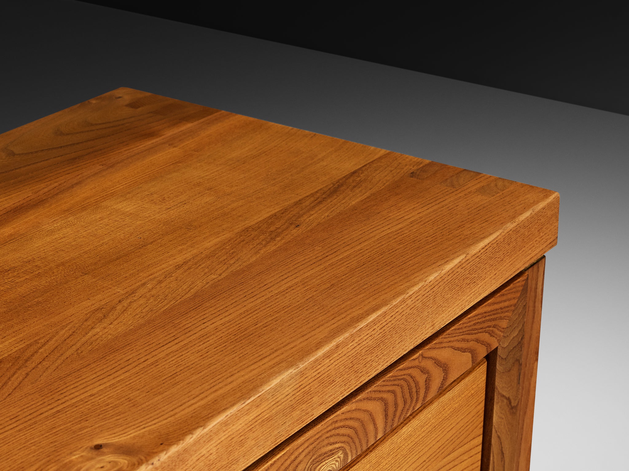 Pierre Chapo Cabinet Model 'R18' in Solid Elm Case pieces and storage cabinets Morentz